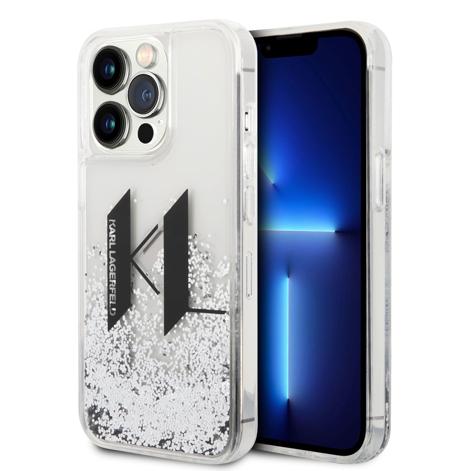 Karl Lagerfeld Glitter Big KL Logo Liquid Glitter Case Θήκη προστασίας από σιλικόνη – iPhone 14 Pro Max (Μαύρο – KLHCP14XLBKLCS) – PhoneBazaar