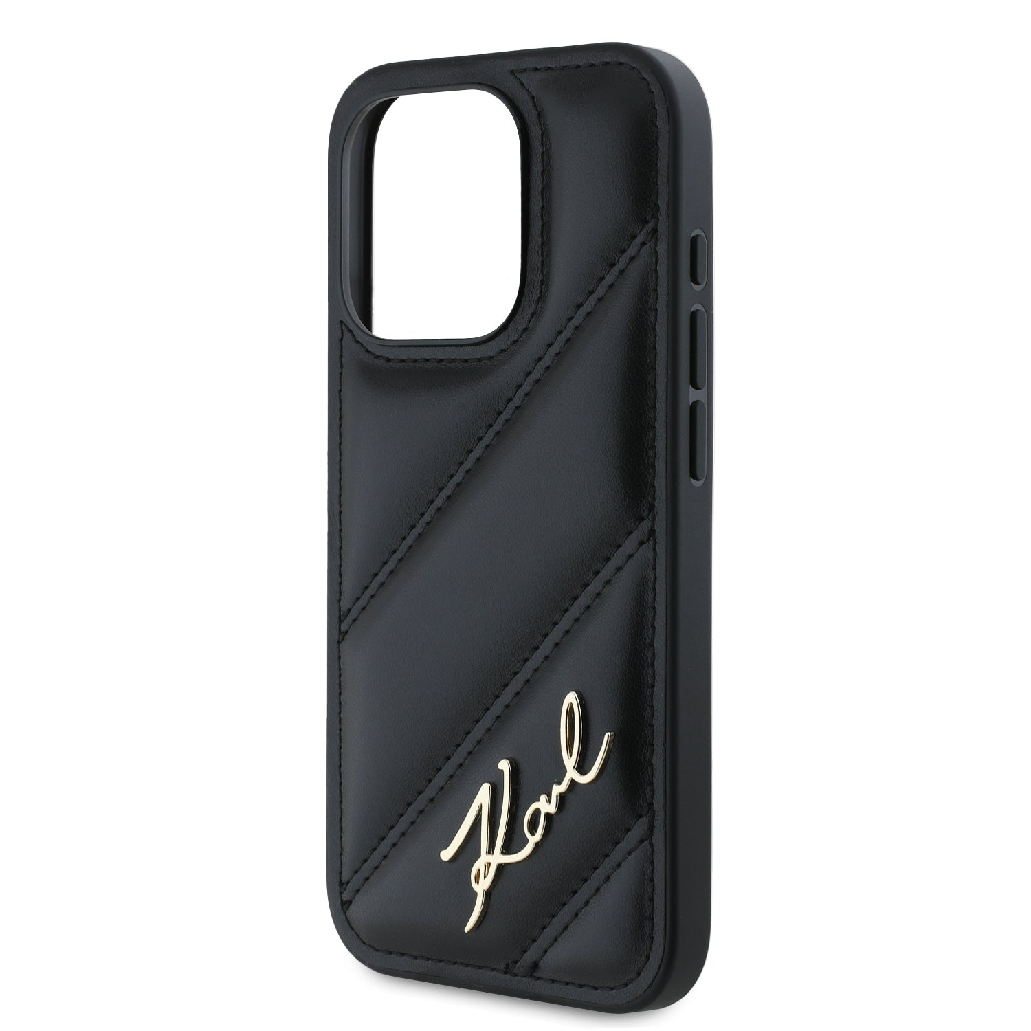 Karl Lagerfeld “Quilted Metal Signature Logo Collection” Case Θήκη προστασίας από δερματίνη – iPhone 15 Pro Max (Μαύρο – KLHCP15XPQDSMGK)