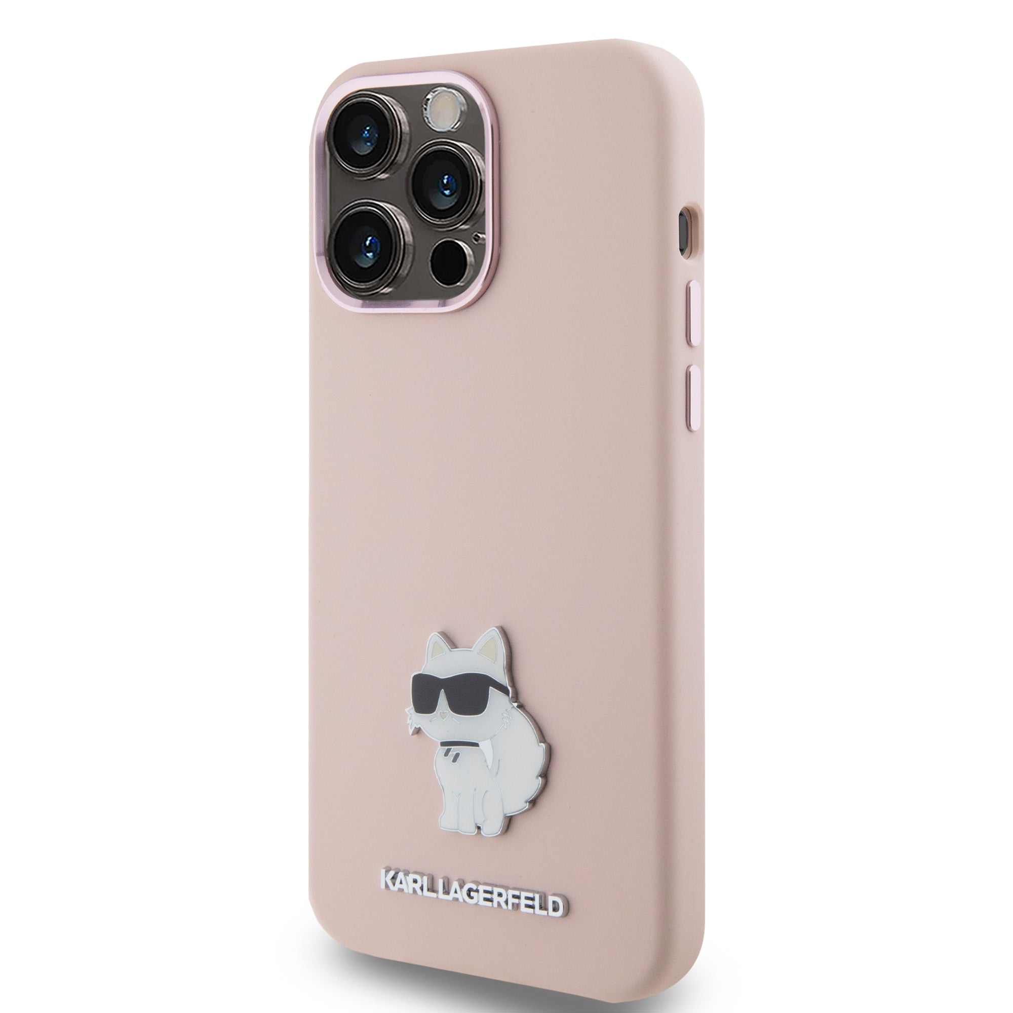 Karl Lagerfeld Choupette Metal Pin Hard Case Θήκη προστασίας από σιλικόνη – iPhone 15 Pro Max (Pink – KLHCP15XSMHCNPP)