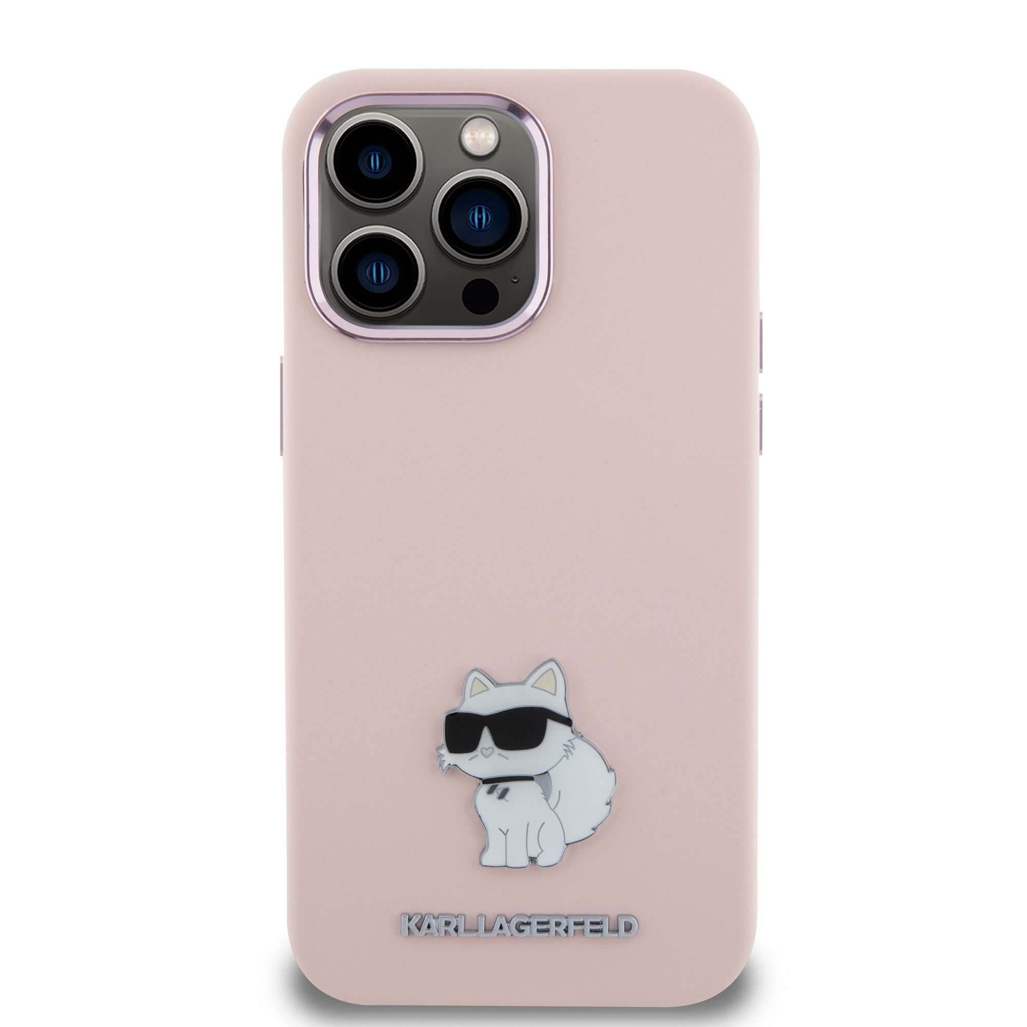 Karl Lagerfeld Choupette Metal Pin Hard Case Θήκη προστασίας από σιλικόνη – iPhone 15 Pro Max (Pink – KLHCP15XSMHCNPP)