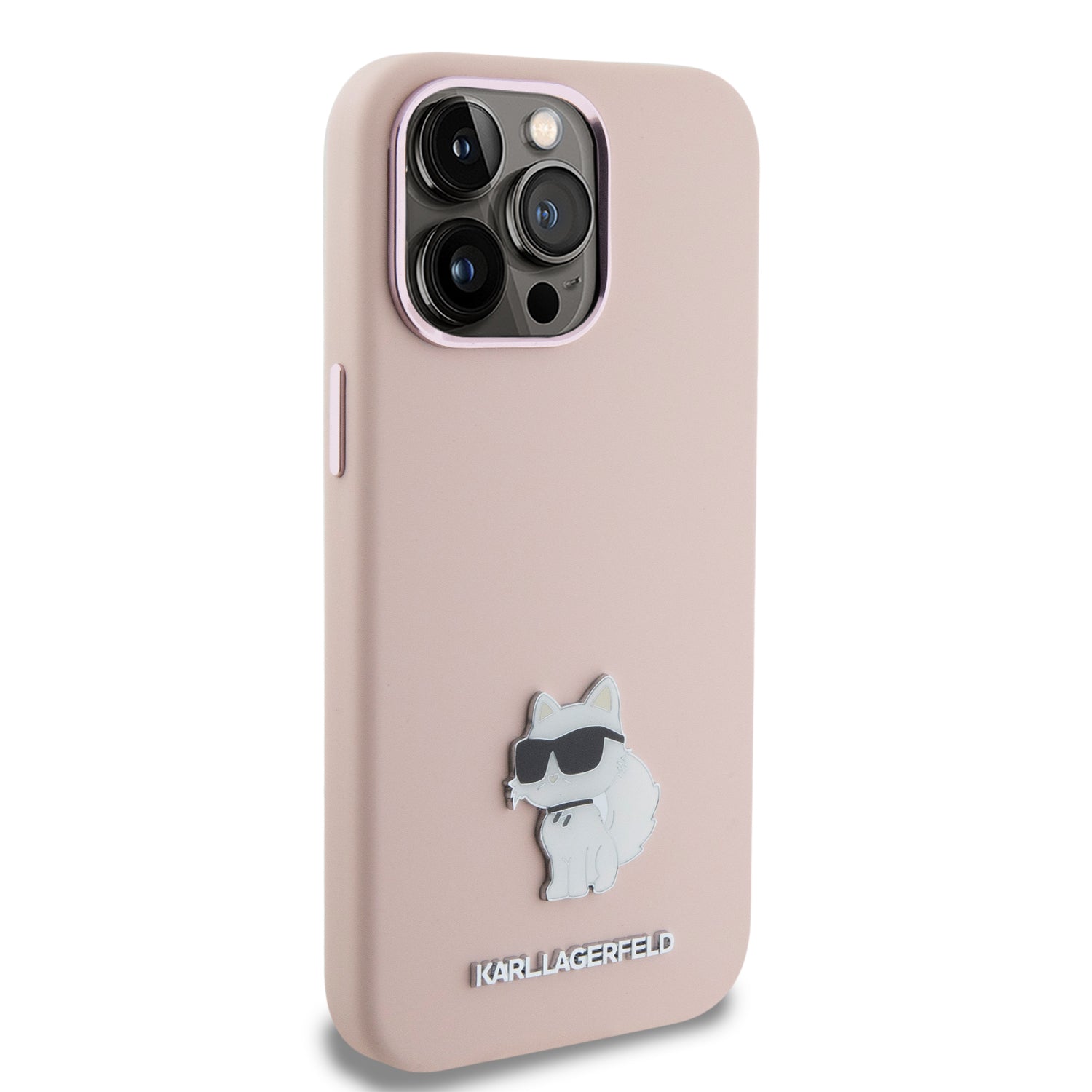 Karl Lagerfeld Choupette Metal Pin Hard Case Θήκη προστασίας από σιλικόνη – iPhone 15 Pro Max (Pink – KLHCP15XSMHCNPP)
