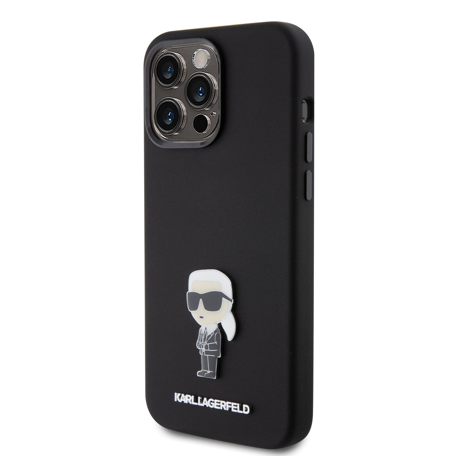Karl Lagerfeld Ikonik Metal Pin Hard Case Θήκη προστασίας από σιλικόνη – iPhone 15 Pro Max (Black – KLHCP15XSMHKNPK)
