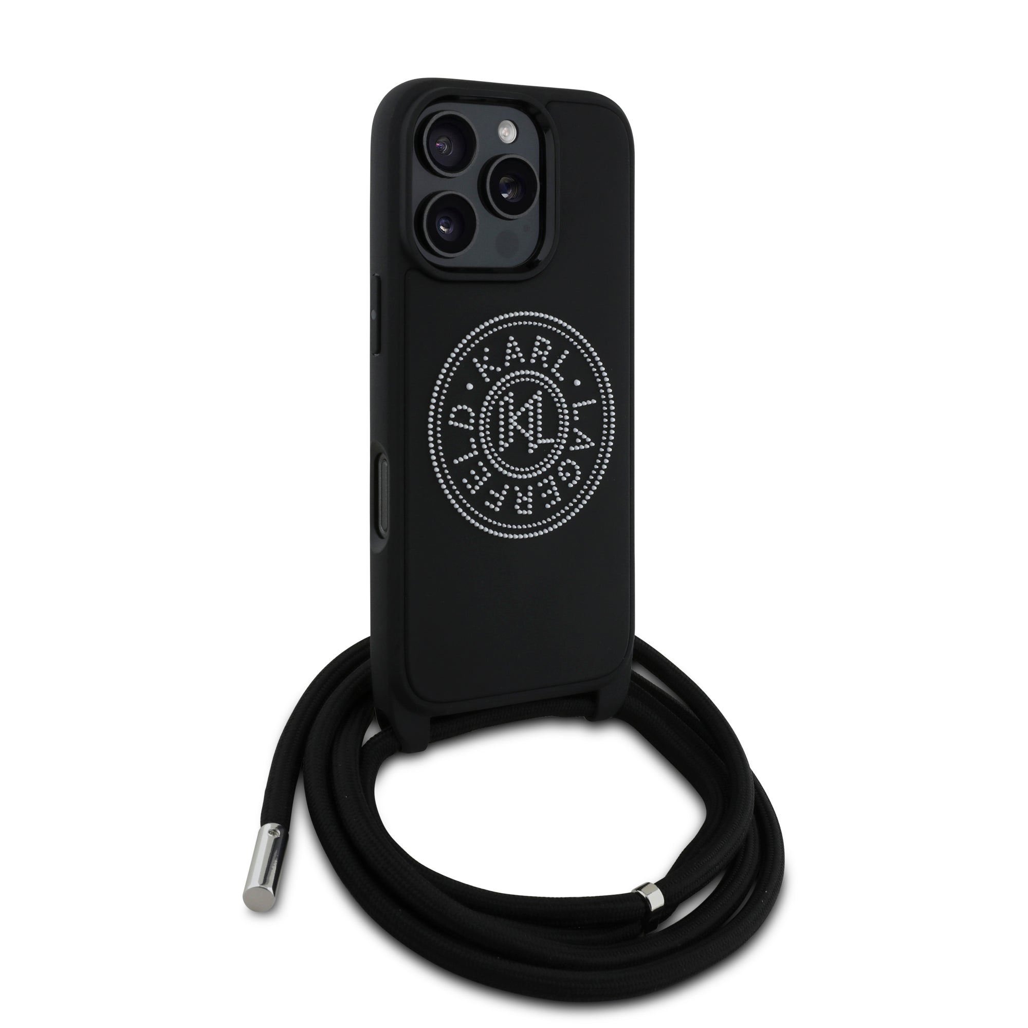 Karl Lagerfeld 3D Raised Round Logo Crossbody Case Θήκη προστασίας από σκληρό πλαστικό – iPhone 16 Pro (Μαύρο – KLHCP16L3DRKLCPCH)