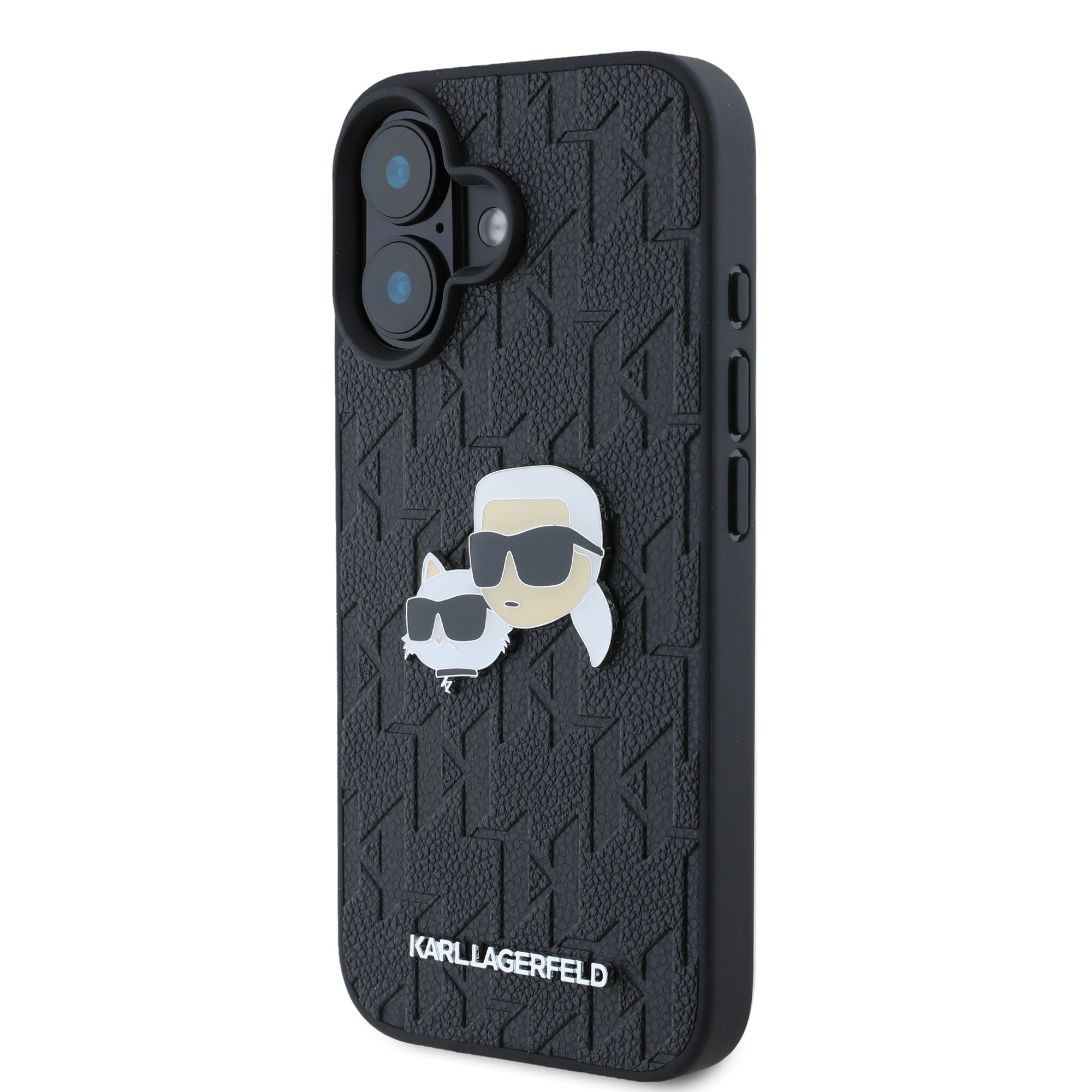 Karl Lagerfeld Monogram Ikonik Patch Saffiano Case Θήκη προστασίας από δερματίνη – iPhone 16 (Μαύρο – KLHCP16SPGKLKCPK)