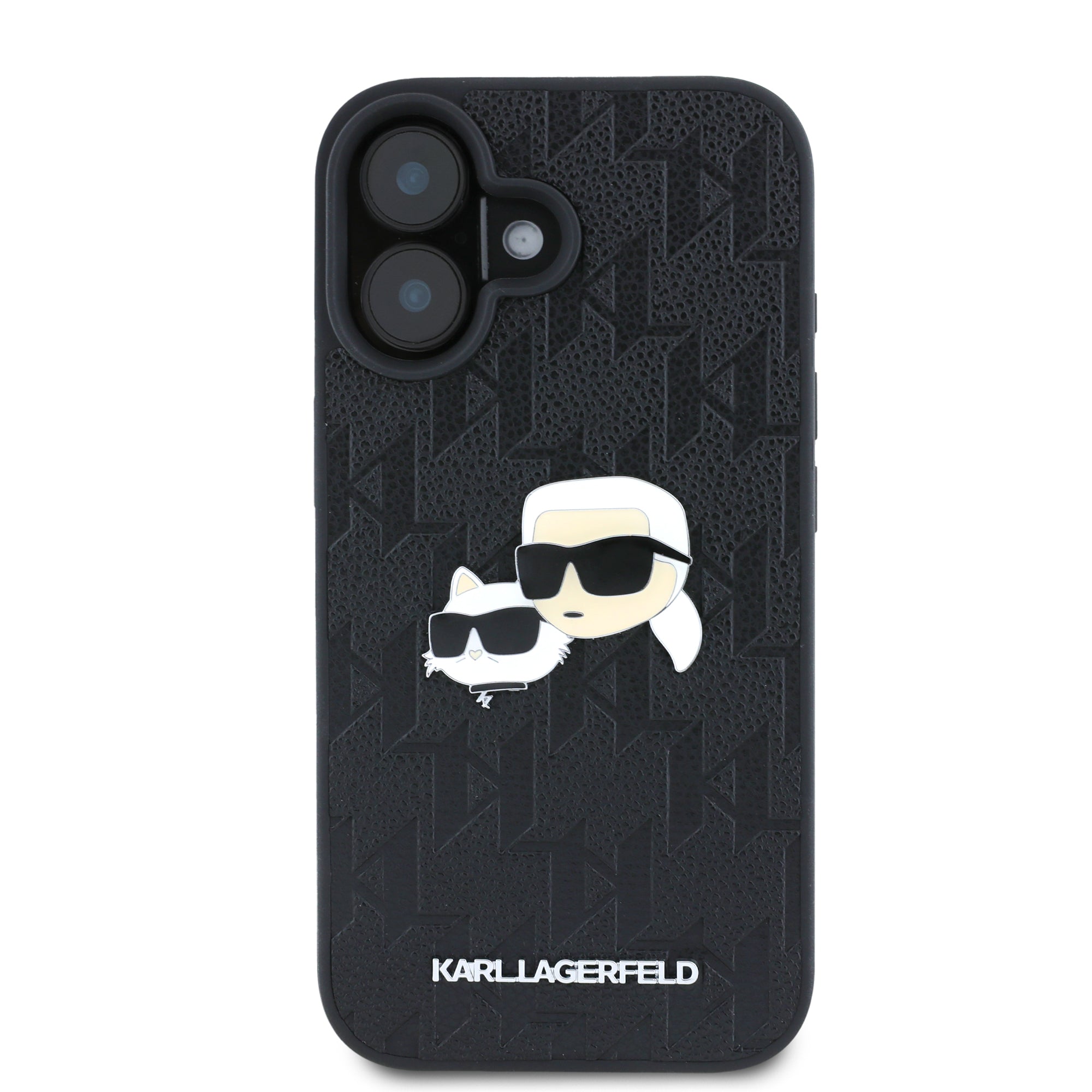 Karl Lagerfeld Monogram Ikonik Patch Saffiano Case Θήκη προστασίας από δερματίνη – iPhone 16 (Μαύρο – KLHCP16SPGKLKCPK)