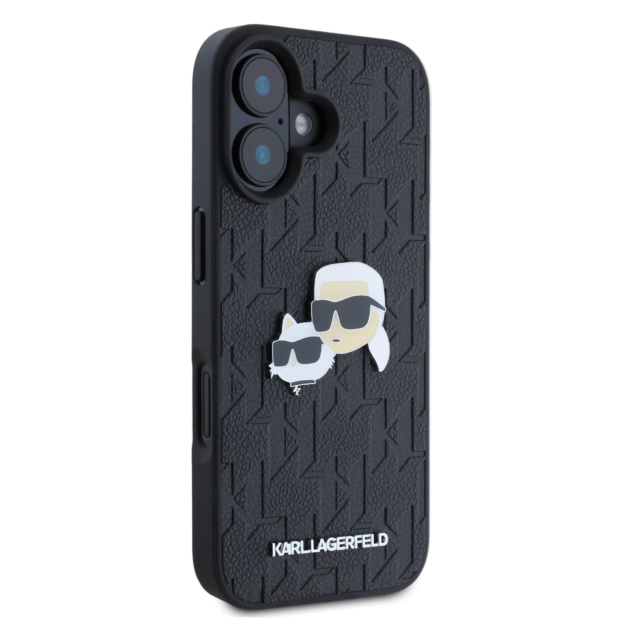 Karl Lagerfeld Monogram Ikonik Patch Saffiano Case Θήκη προστασίας από δερματίνη – iPhone 16 (Μαύρο – KLHCP16SPGKLKCPK)