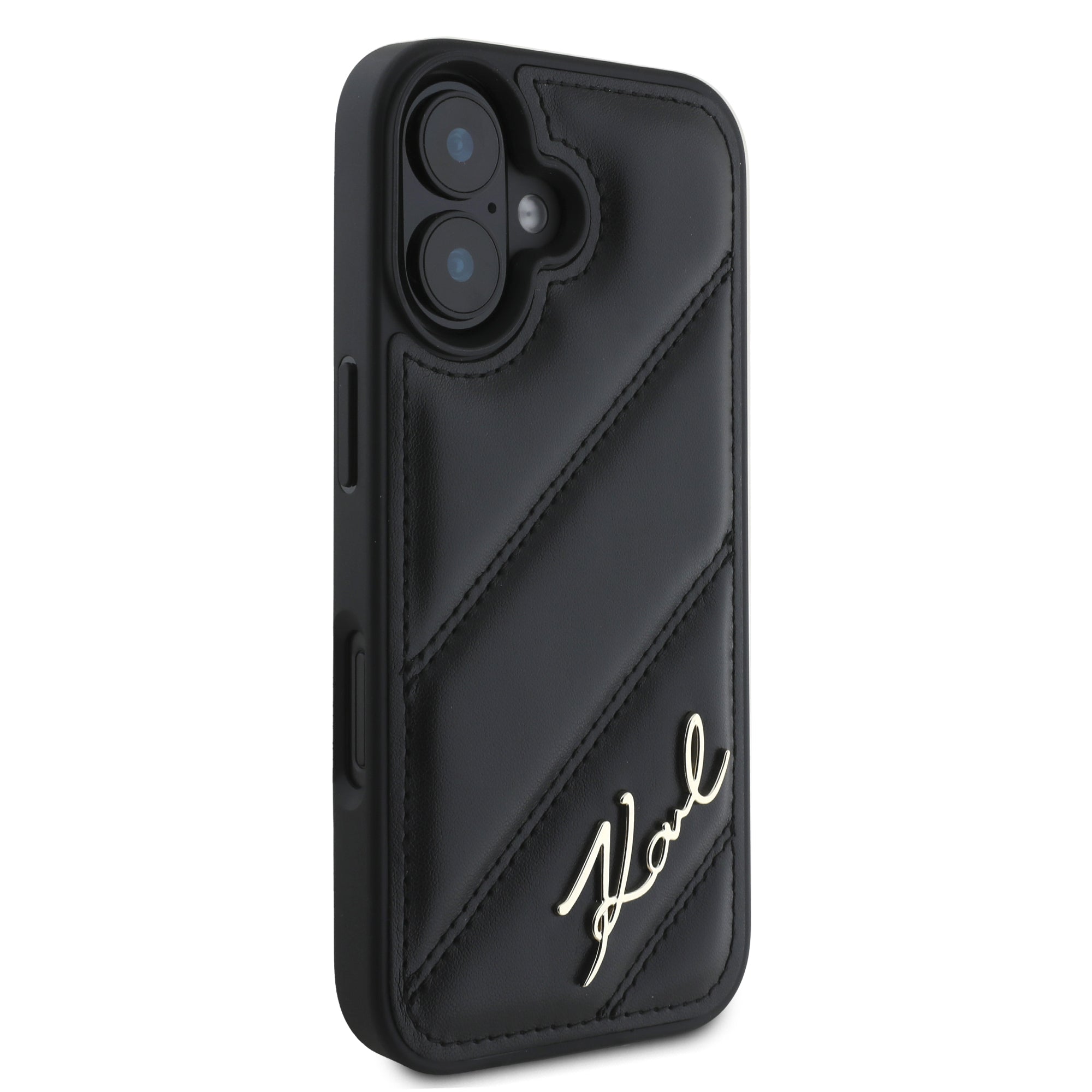 Karl Lagerfeld “Quilted Metal Signature Logo Collection” Case Θήκη προστασίας από δερματίνη – iPhone 16 (Μαύρο – KLHCP16SPQDSMGK)