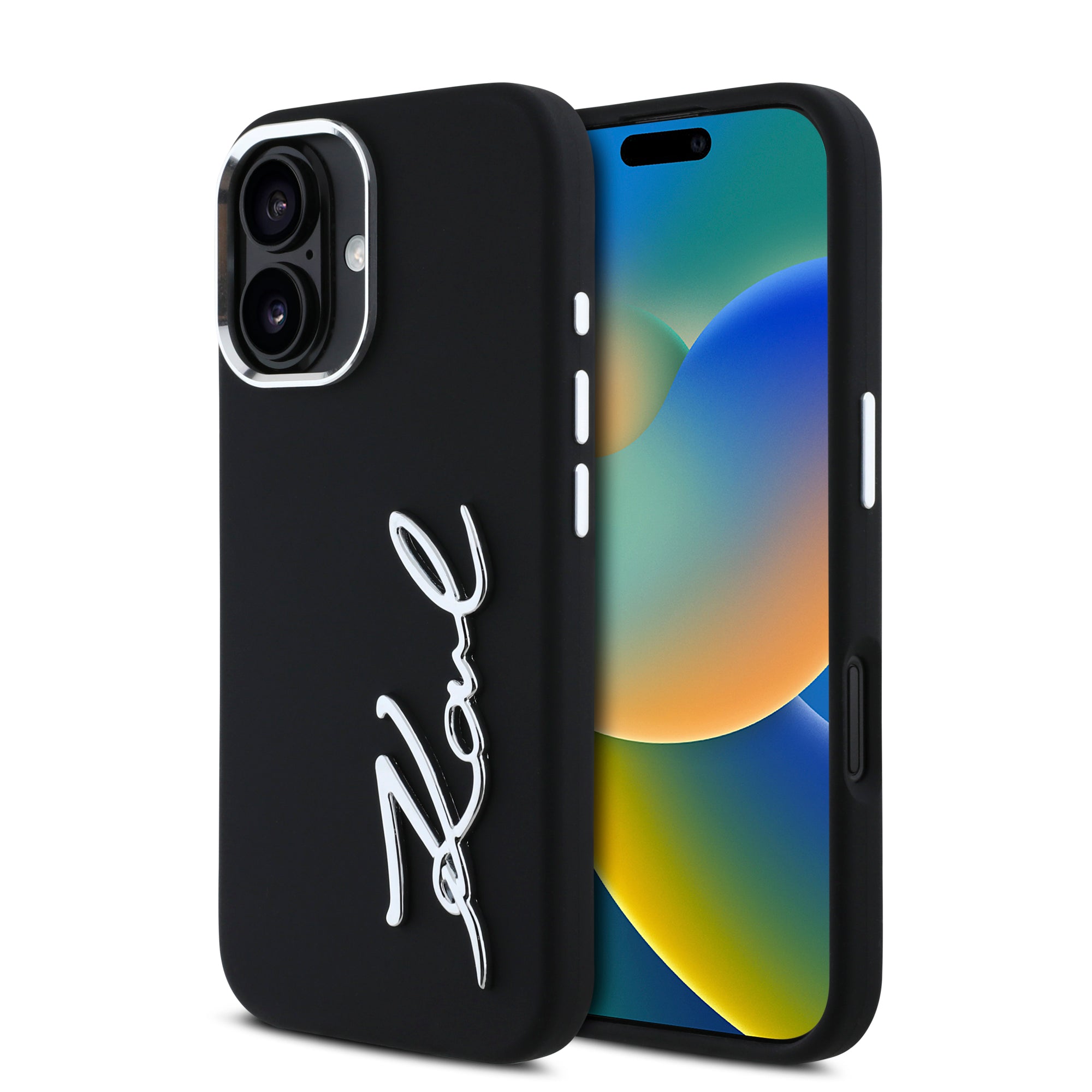 Karl Lagerfeld “Signature Metal Logo Collection” Hard Case Θήκη προστασίας από σιλικόνη – iPhone 16 (Μαύρο – KLHCP16SSCMSMVK) – PhoneBazaar