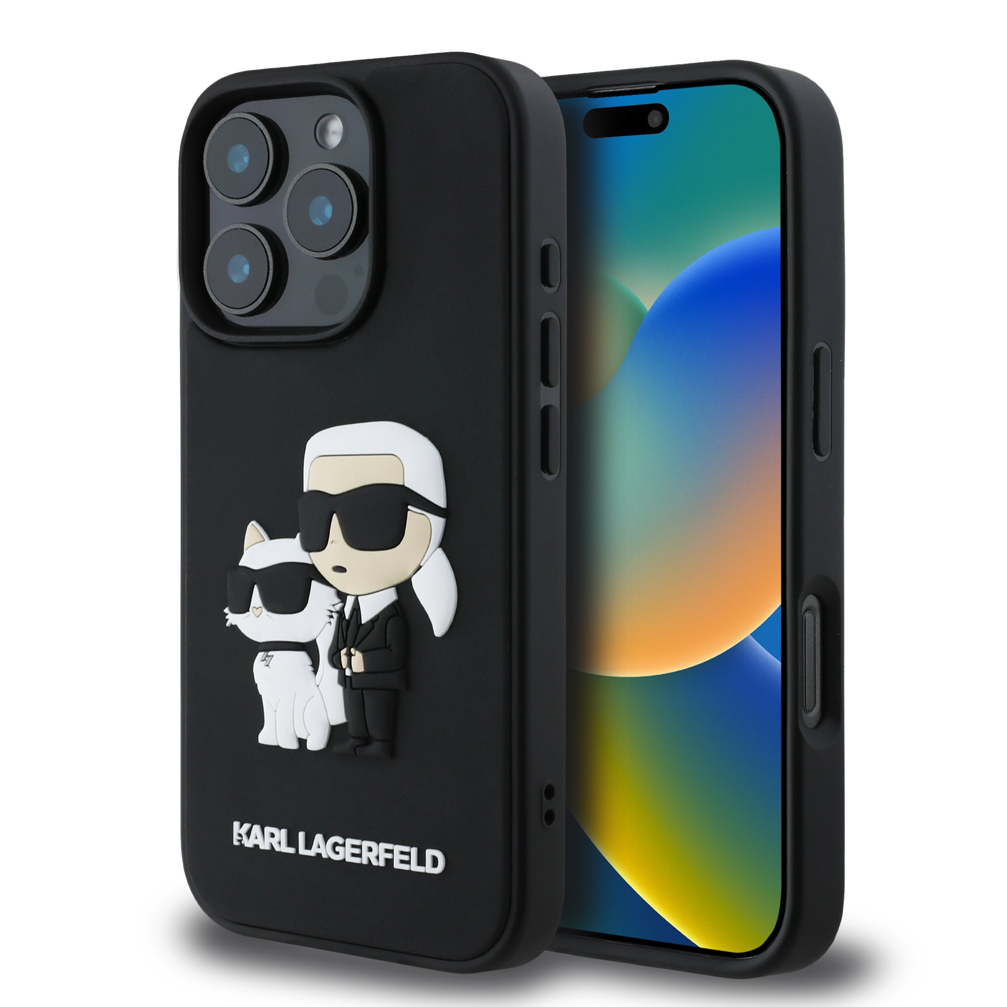 Karl Lagerfeld 3d Rubber Case Karl + Choupette Θήκη Προστασίας Απο Σιλικόνη – Iphone 16 Pro Max (μαυρο – Klhcp16x3drkcnk) – PhoneBazaar