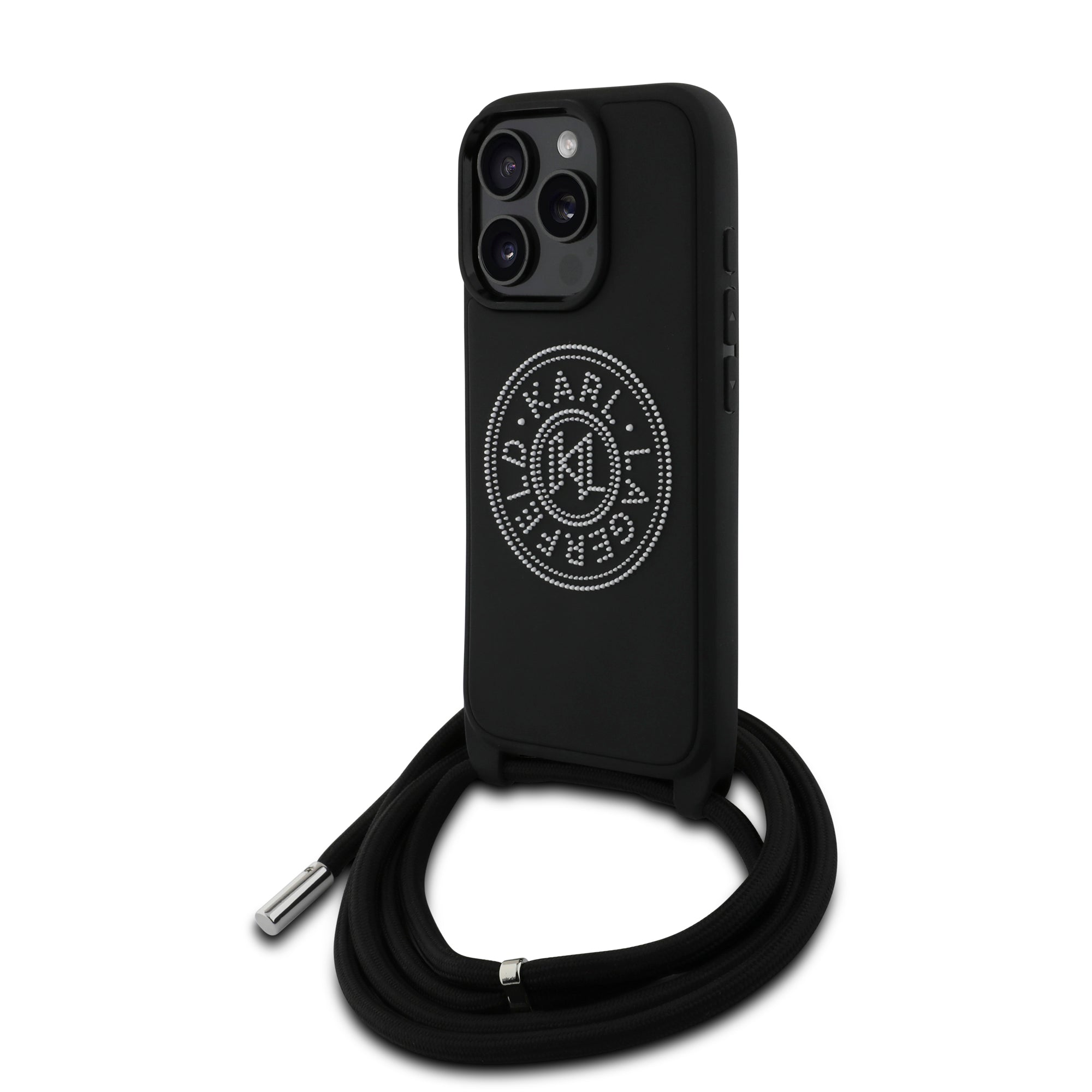 Karl Lagerfeld 3D Raised Round Logo Crossbody Case Θήκη προστασίας από σκληρό πλαστικό – iPhone 16 Pro Max (Μαύρο – KLHCP16X3DRKLCPCH) – PhoneBazaar