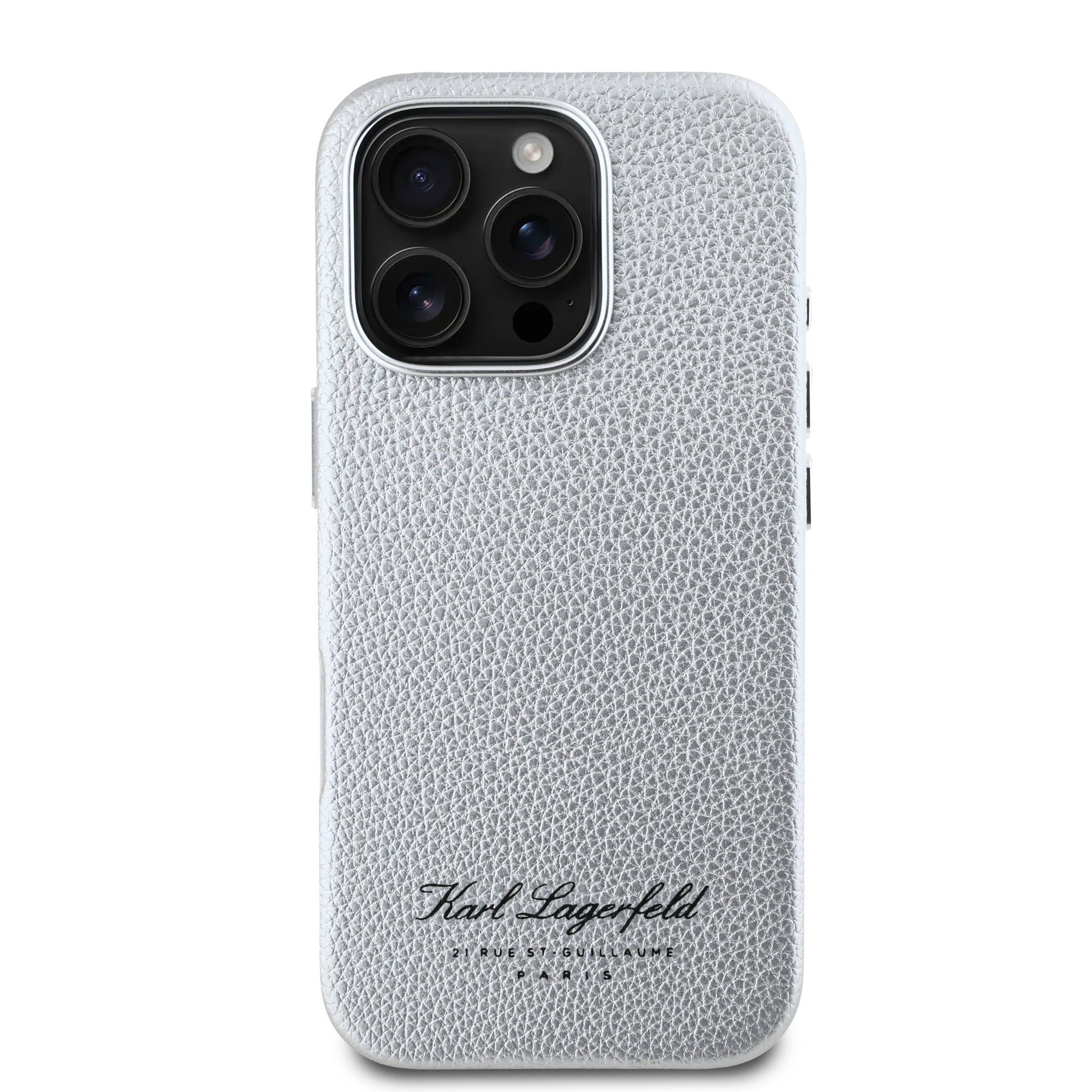 Karl Lagerfeld “Rue St.Guillaume Logo Collection” Θήκη προστασίας από σιλικόνη – iPhone 16 Pro Max (Γκρι – KLHCP16XPGWCMKHK)