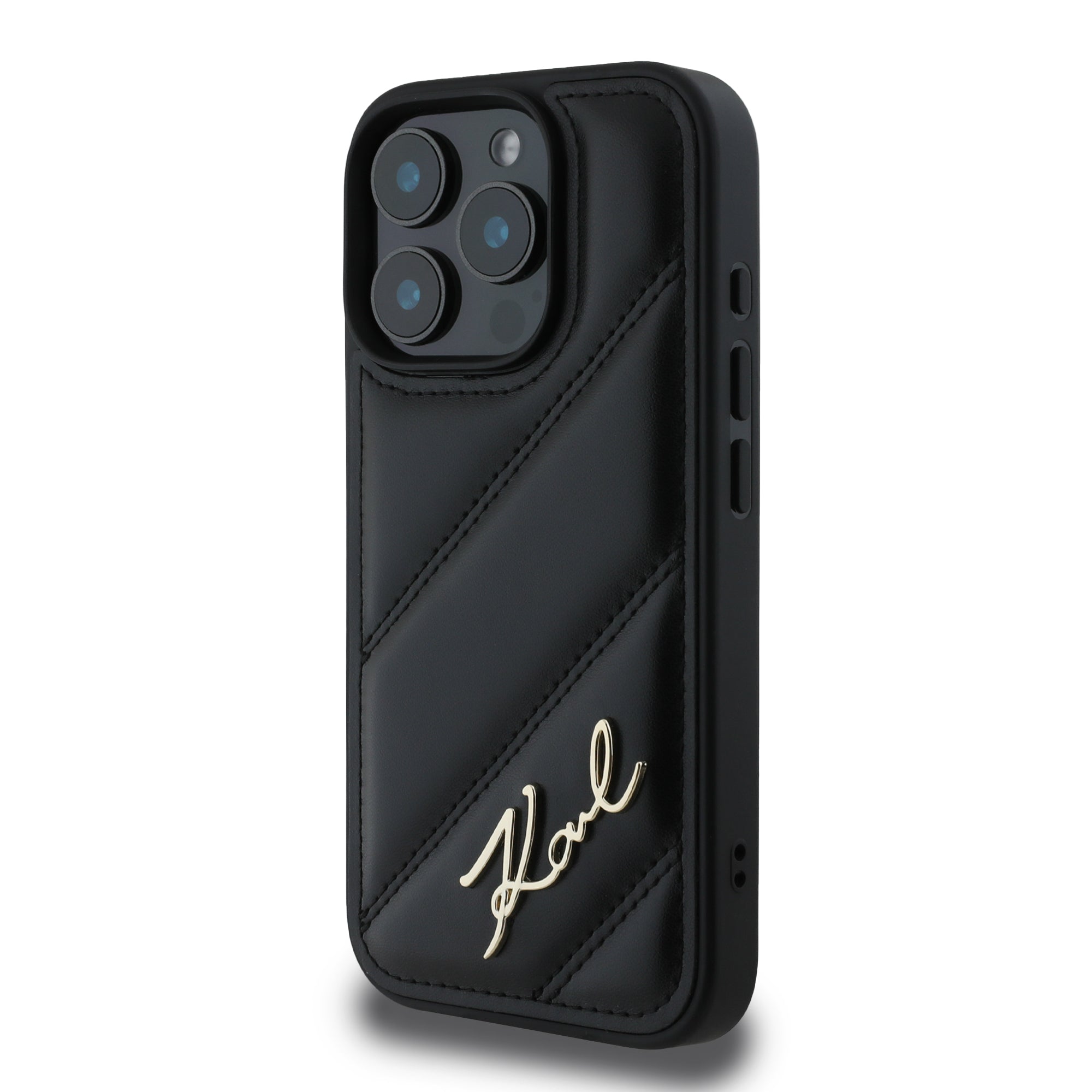 Karl Lagerfeld “Quilted Metal Signature Logo Collection” Case Θήκη προστασίας από δερματίνη – iPhone 16 Pro Max (Μαύρο – KLHCP16XPQDSMGK)