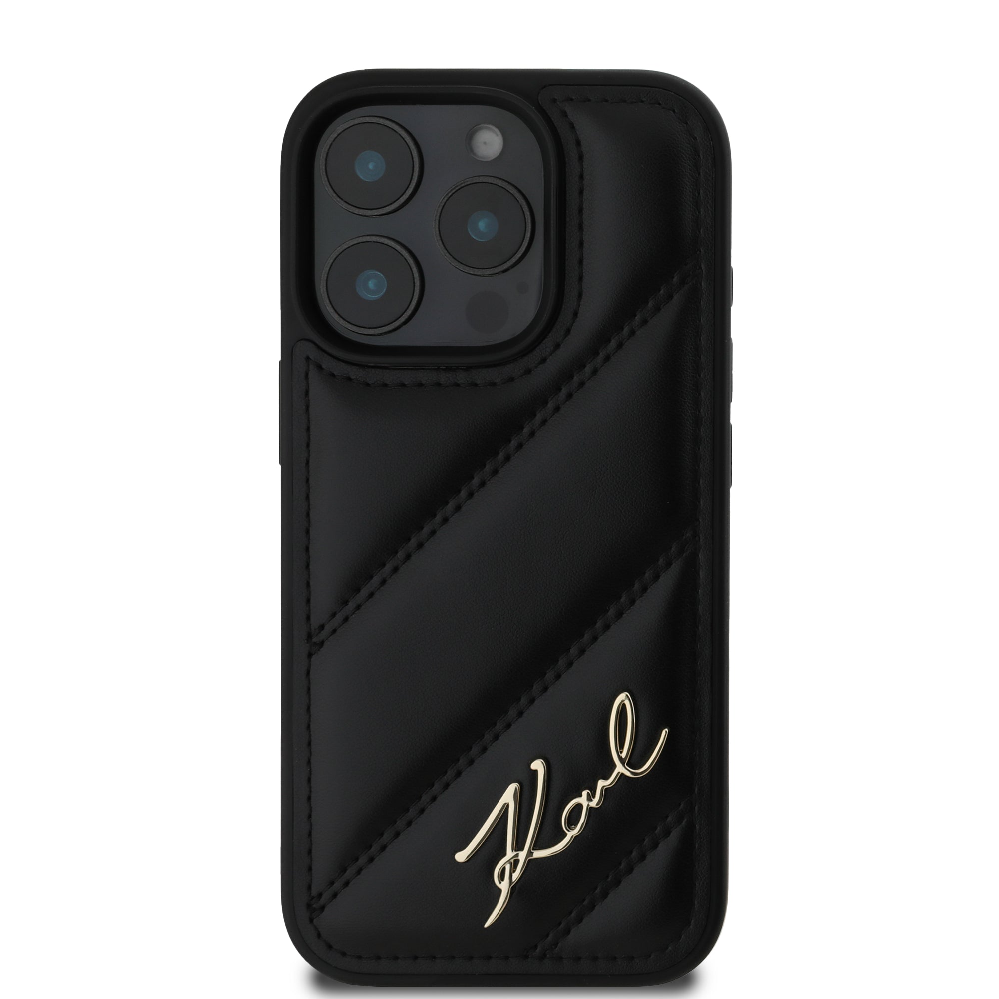 Karl Lagerfeld “Quilted Metal Signature Logo Collection” Case Θήκη προστασίας από δερματίνη – iPhone 16 Pro Max (Μαύρο – KLHCP16XPQDSMGK)