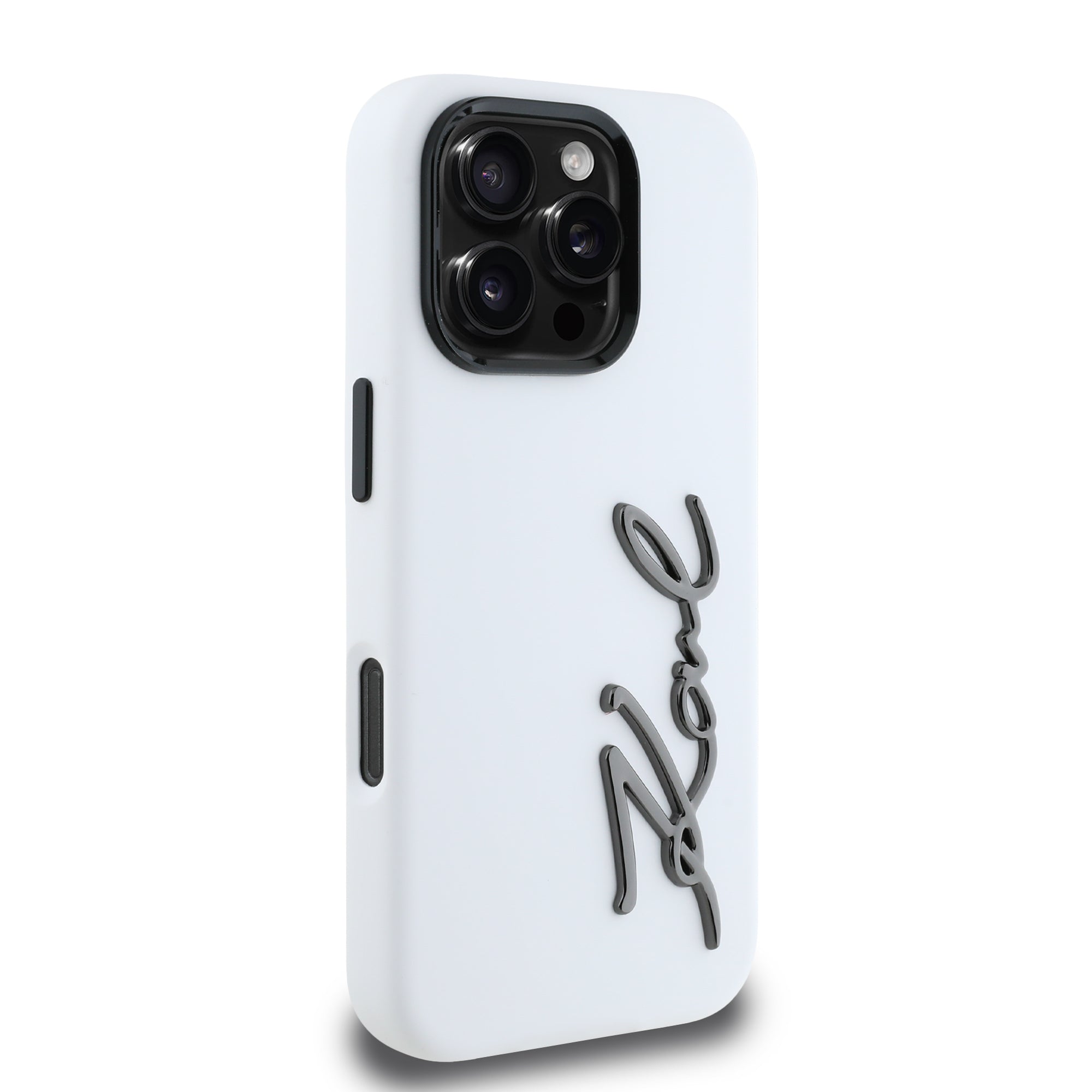 Karl Lagerfeld “Signature Metal Logo Collection” Hard Case Θήκη προστασίας από σιλικόνη – iPhone 16 Pro Max (Λευκό – KLHCP16XSCMSMVH)