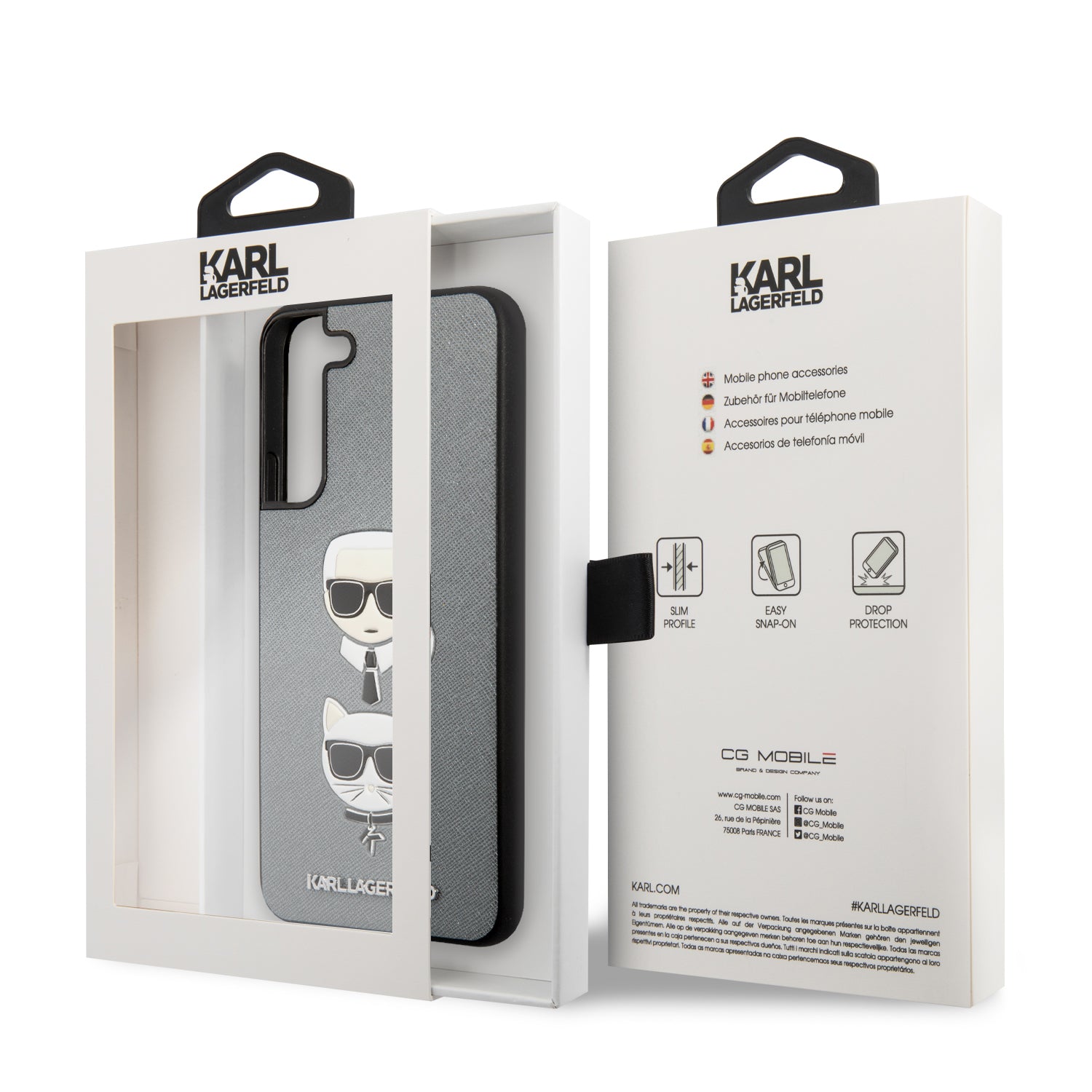 Karl Lagerfeld Ikonik Patch Saffiano Hard Case Θήκη προστασίας από δερματίνη – Samsung Galaxy S22 Plus (ασημί – KLHCS22MSAKICKCSL)