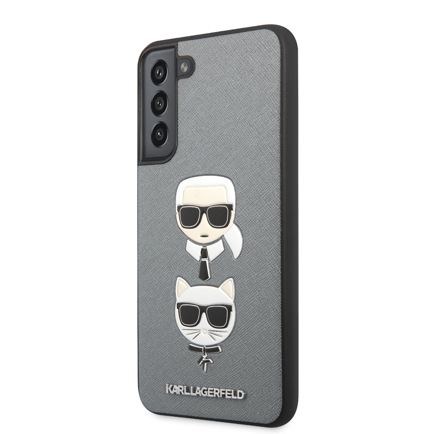 Karl Lagerfeld Ikonik Patch Saffiano Hard Case Θήκη προστασίας από δερματίνη – Samsung Galaxy S22 Plus (ασημί – KLHCS22MSAKICKCSL)