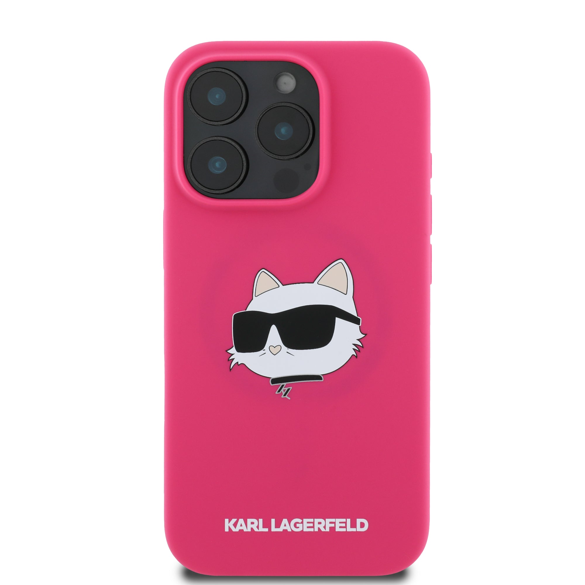 Karl Lagerfeld Magsafe Silicone Case "Choupette's Head" Θήκη προστασίας από σιλικόνη – iPhone 16 Pro (Fuchsia – KLHMP16LSCHPPLF)