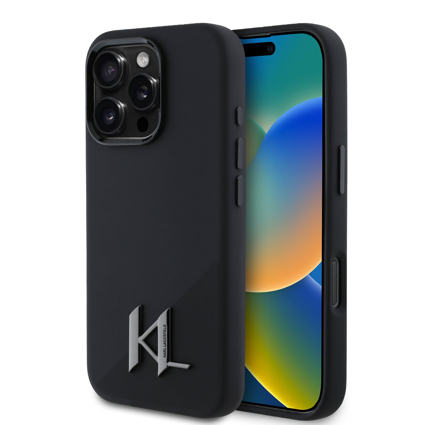 Karl Lagerfeld Magsafe Shadow Metal Initial Logo Silicone Case Θήκη Προστασίας Από Σιλικόνη – Iphone 16 Pro (Μαύρο – Klhmp16Lscmkmpck) – Θήκη για κινητό από το PhoneBazaar.gr