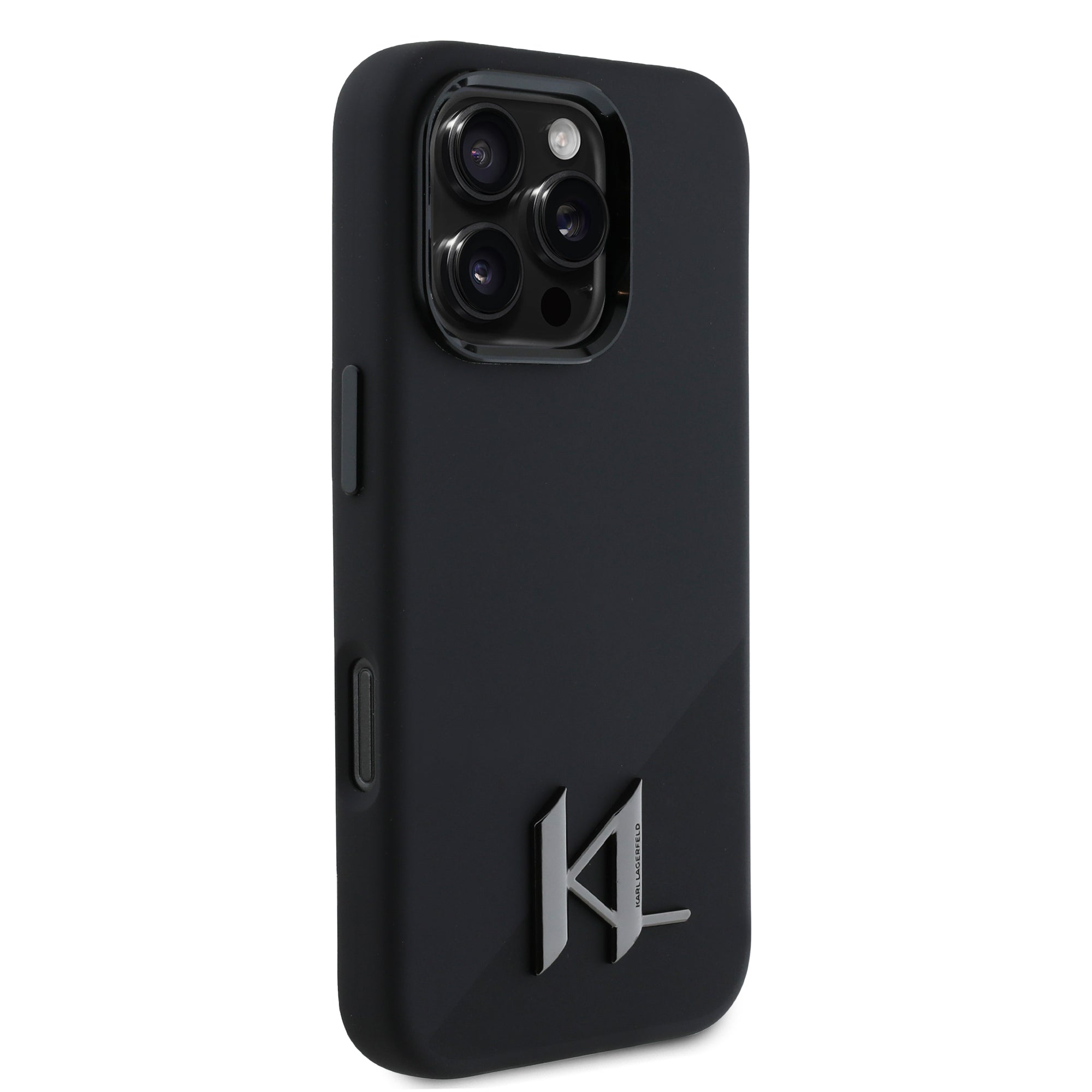 Karl Lagerfeld MagSafe Shadow Metal Initial Logo Silicone Case Θήκη προστασίας από σιλικόνη – iPhone 16 Pro (Μαύρο – KLHMP16LSCMKMPCK)