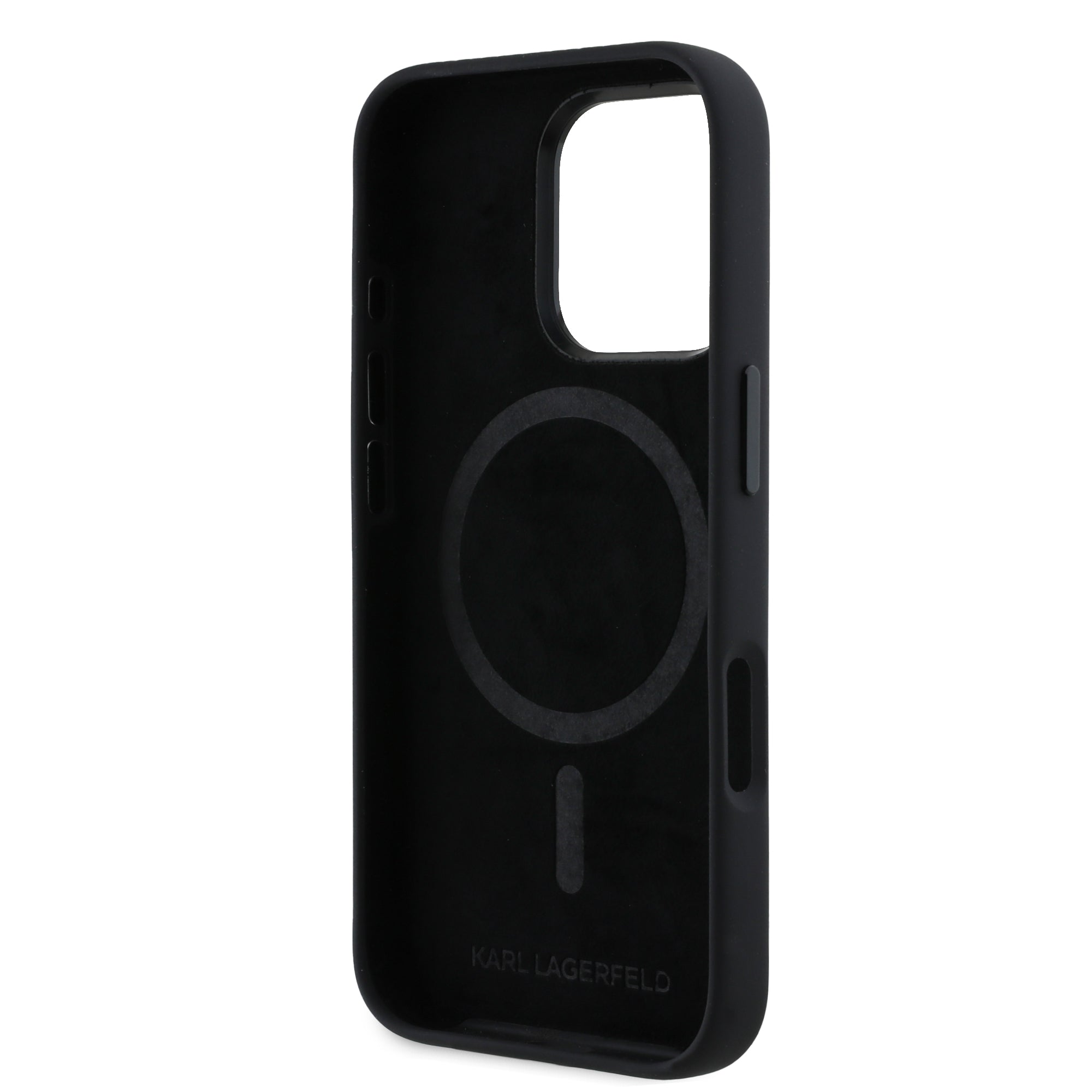Karl Lagerfeld MagSafe Shadow Metal Initial Logo Silicone Case Θήκη προστασίας από σιλικόνη – iPhone 16 Pro (Μαύρο – KLHMP16LSCMKMPCK)