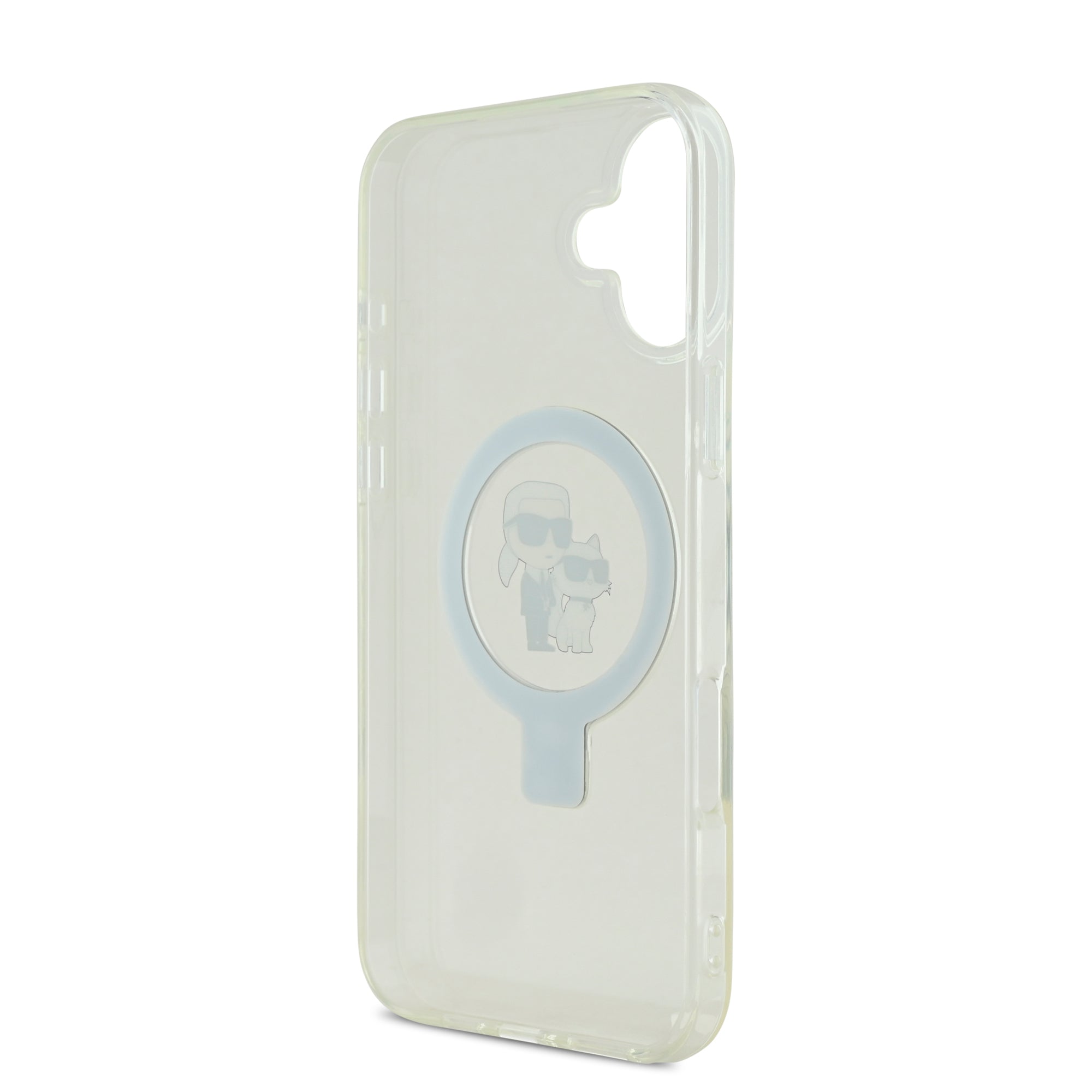 Karl Lagerfeld Magsafe Ringstand Case “Karl + Choupette's Head” Θήκη προστασίας από σκληρό πλαστικό για iPhone 16 Plus (Διάφανη – KLHMP16MHMRSKCH)