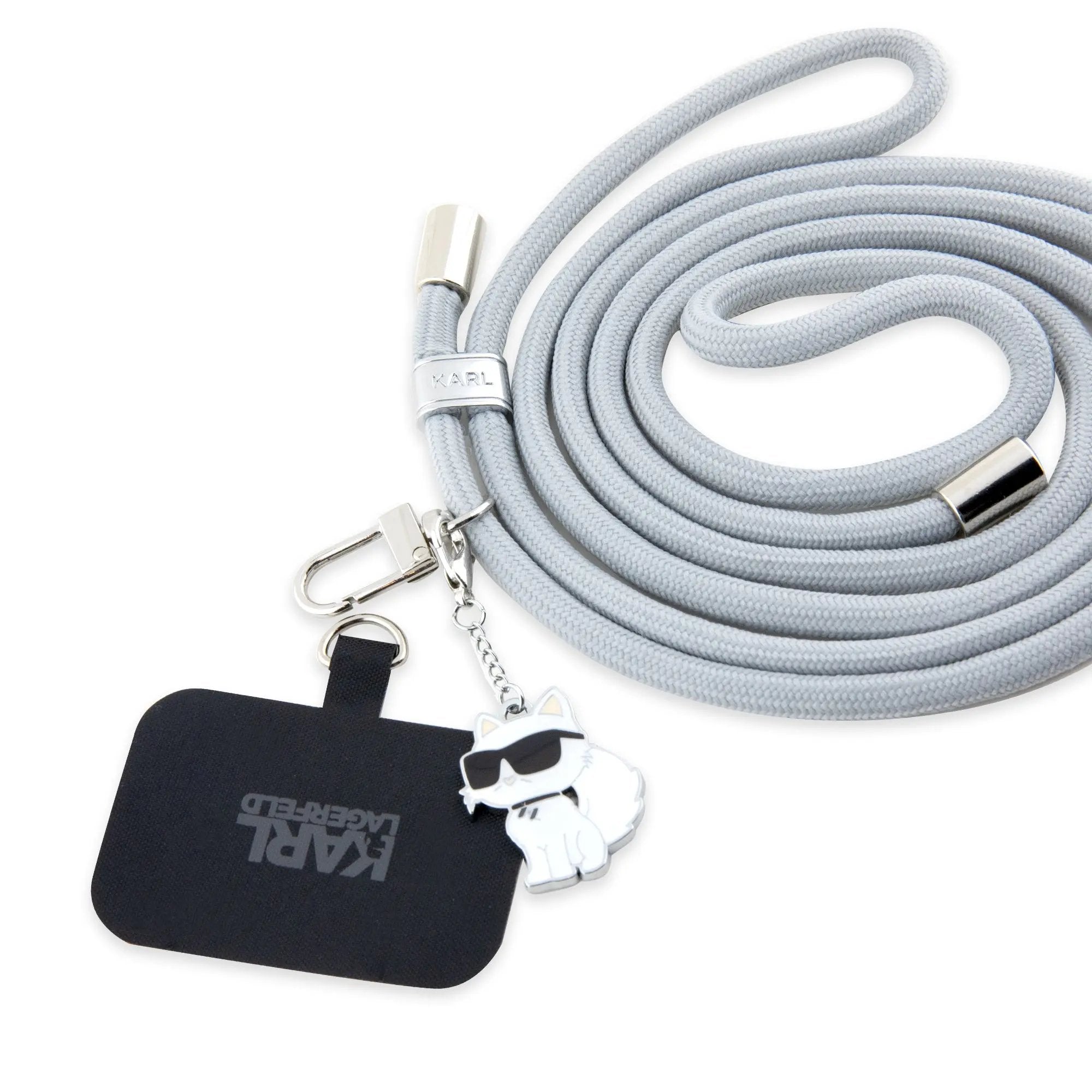 Karl Lagerfeld Ikonik Crossbody Cord Universal Κορδονακι Συμβατο Με Καθε Τυπο Θηκης (γκρι – Klucnmsckig) – PhoneBazaar