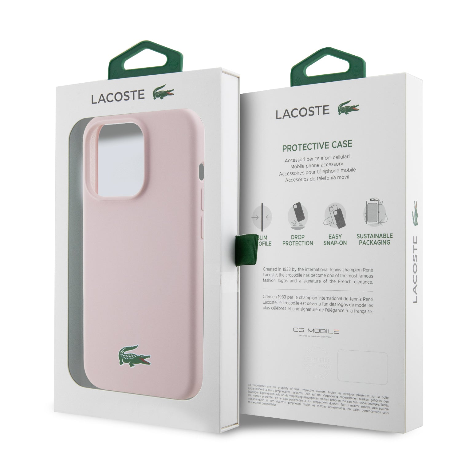 Lacoste Magsafe Croc Logo Hard Case Θήκη προστασίας από Σιλικόνη για iPhone 15 Pro (Ροζ)