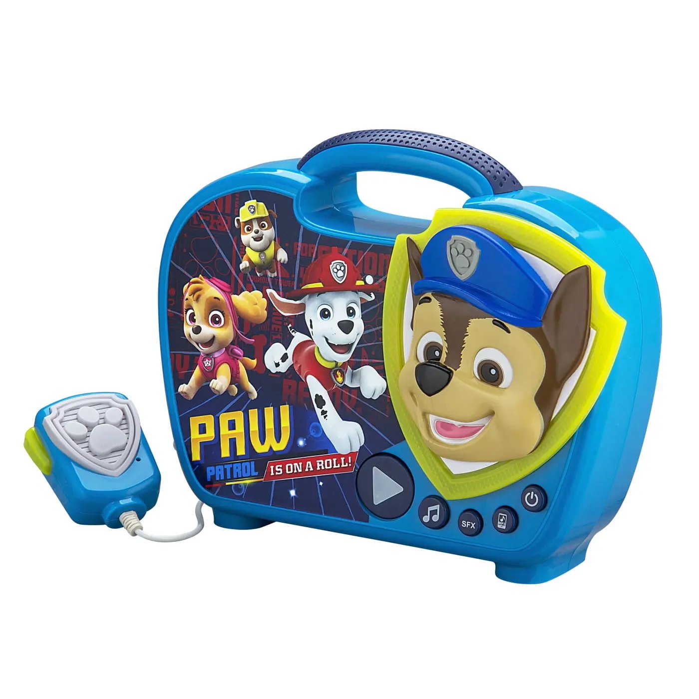 Ekids Paw Patrol Boombox Karaoke & Ενσυρματο Μικρόφωνο Για Παιδια Με Ενσωματωμενη Μουσικη, Φωτισμο, Sound Effects (pw-115) (μπλε/κιτρινο) – PhoneBazaar
