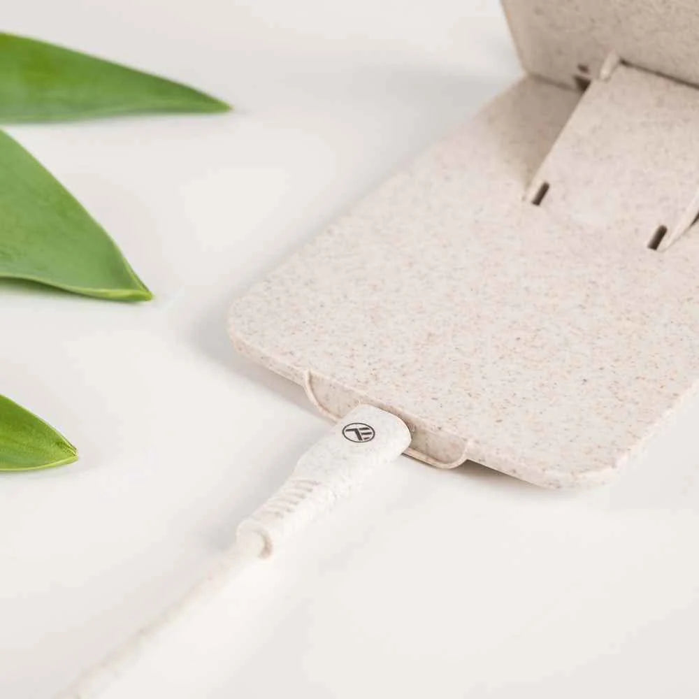 Tellur - Green - 15W Wireless Desk Charger - Cream - Wheat Straw