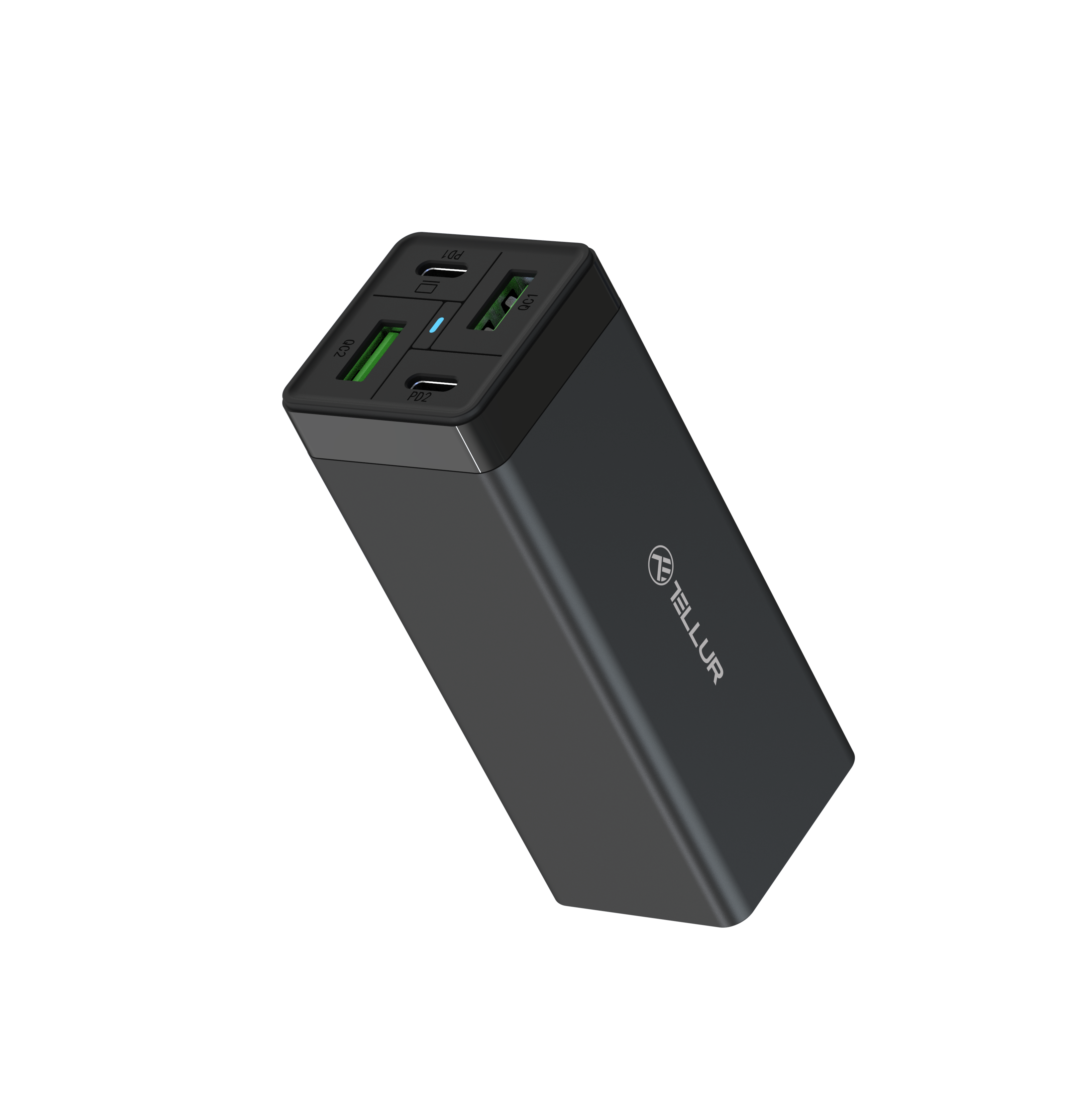 Tellur Universal (EU/UK/US) AC Charger PDHC2 με υποστήριξη Quick Charge 3.0 Φορτιστής τεσσάρων θυρών (2xPowerDelivery + 2x Quick Charge 3.0), σε μαύρο χρώμα