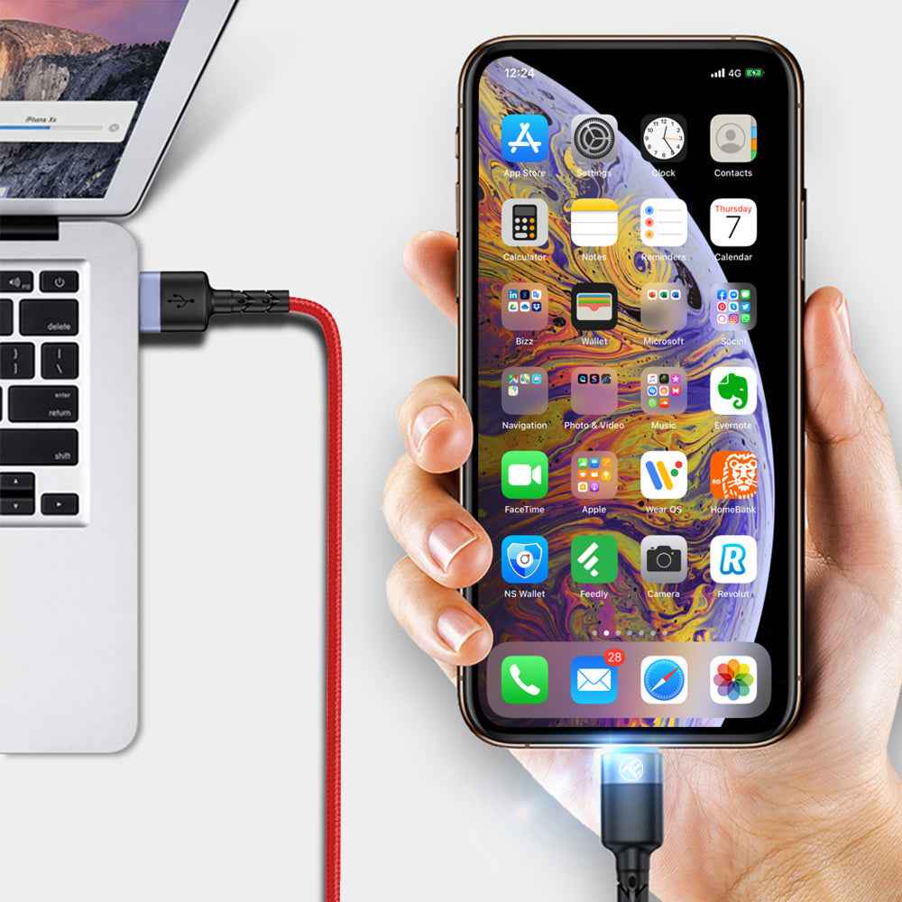 Tellur - Glowing Connection - USB to Lightning Led Cable 3A - Red