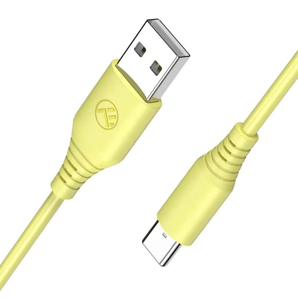 Tellur Σιλικονούχο Καλώδιο USB‑A σε USB‑C, 3 A, 1 m – Κίτρινο
