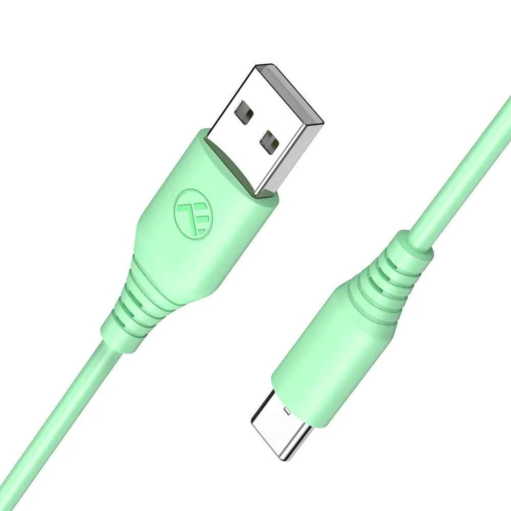 Tellur Σιλικονούχο Καλώδιο USB‑A σε USB‑C, 3 A, 1 m – Πράσινο