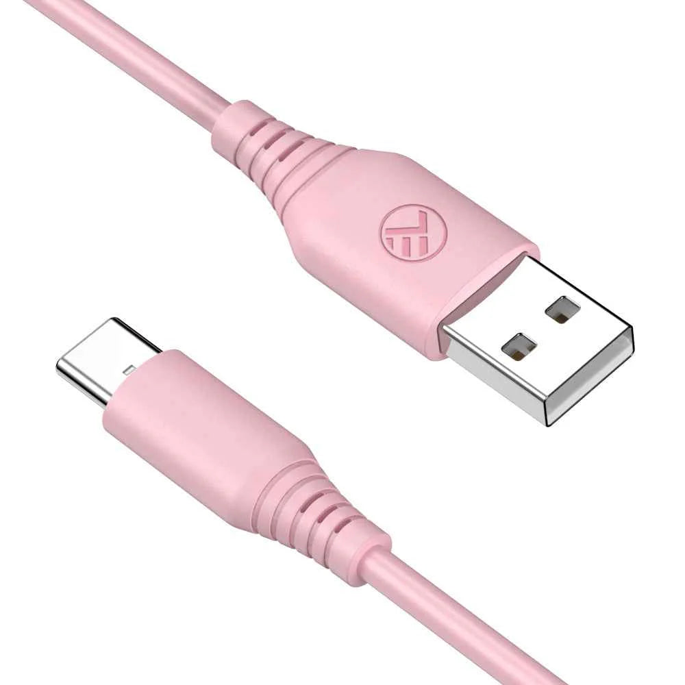 Tellur Σιλικονούχο Καλώδιο USB‑A σε USB‑C, 3 A, 1 m – Ροζ