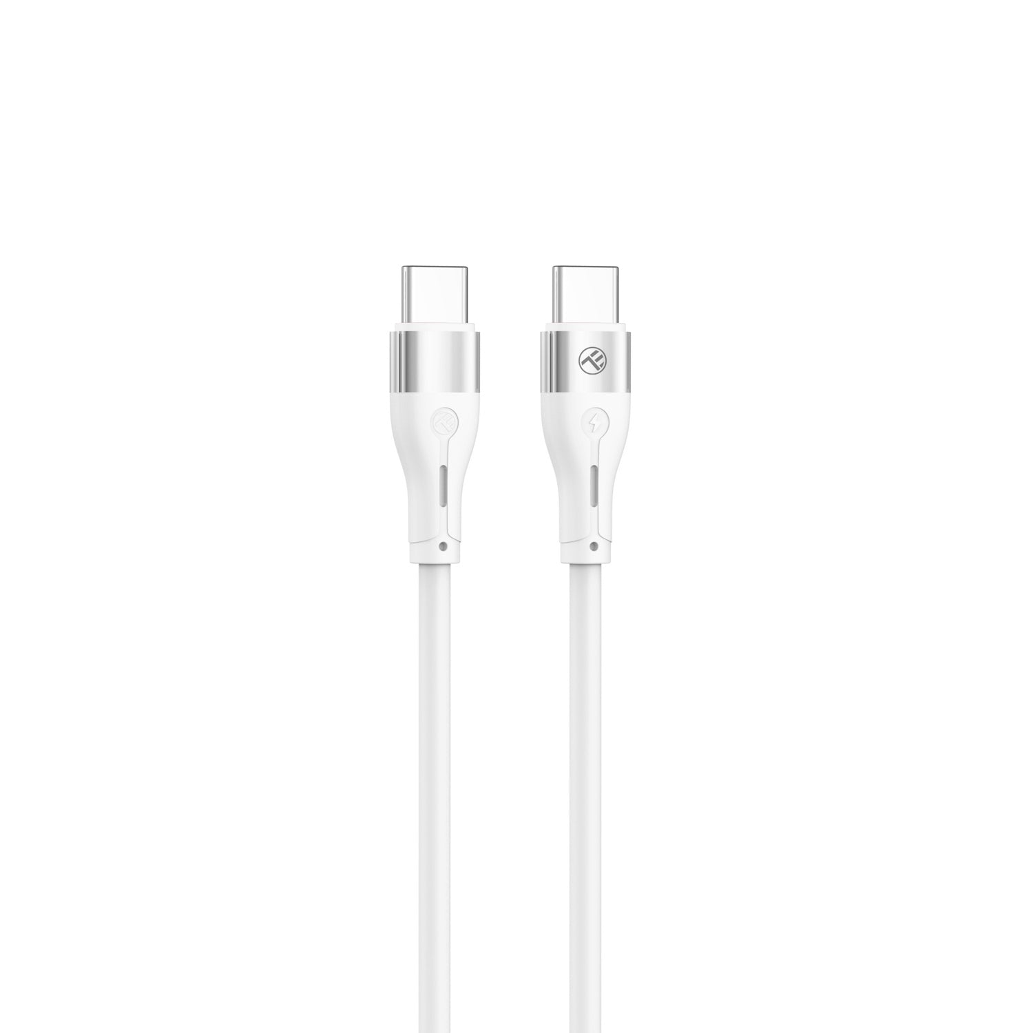 Tellur Silicone USB‑C σε USB‑C Καλώδιο, 60 W PD, 3A, 1 m – Λευκό