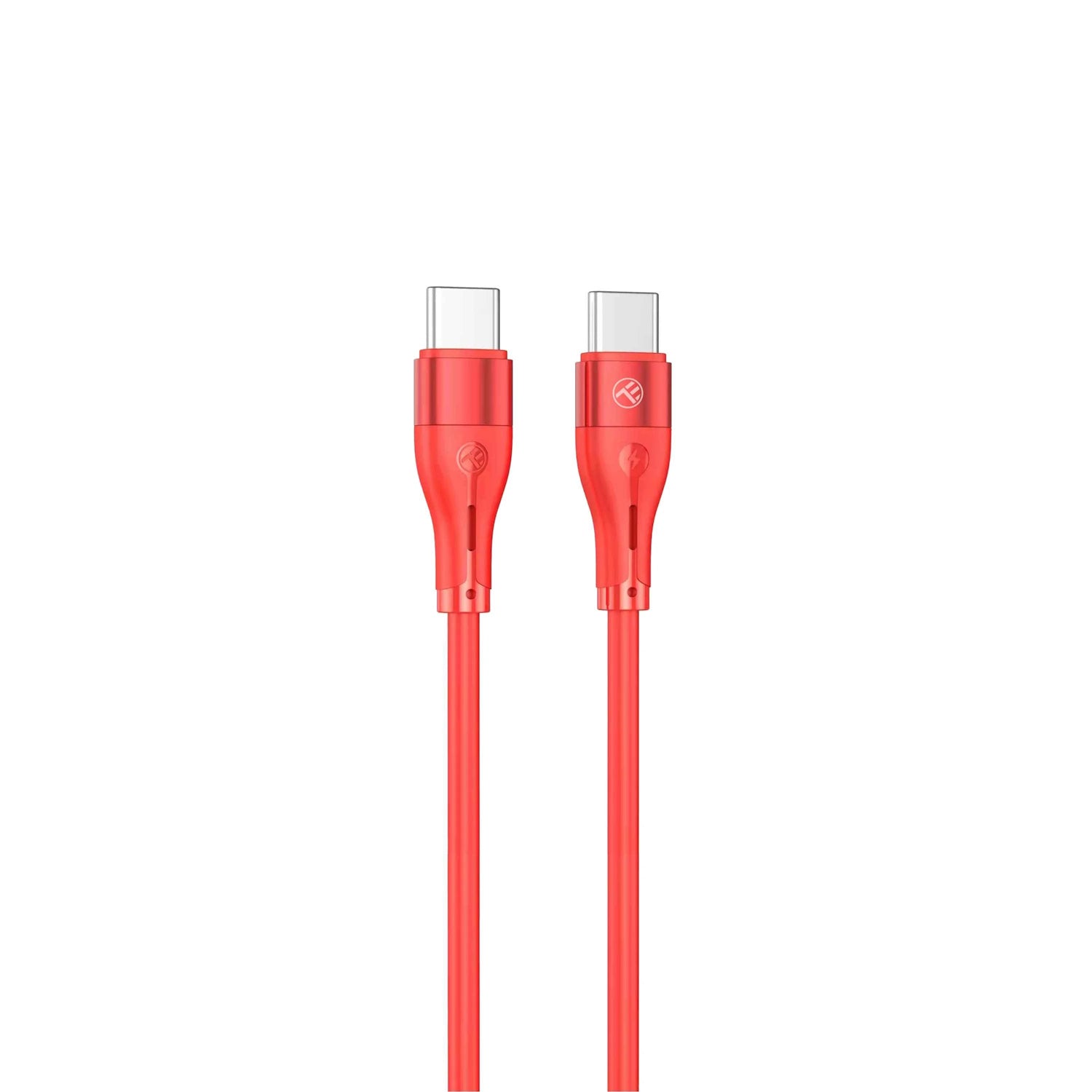 Tellur Silicone USB‑C σε USB‑C Καλώδιο, 60 W PD, 3A, 1 m – Κόκκινο