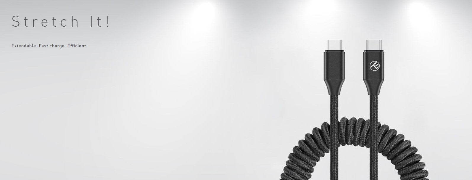 Καλώδιο φόρτισης και δεδομένων Tellur USB-C σε USB-C PD60W – επεκτάσιμο έως 1,8 μέτρα σε μαύρο χρώμα