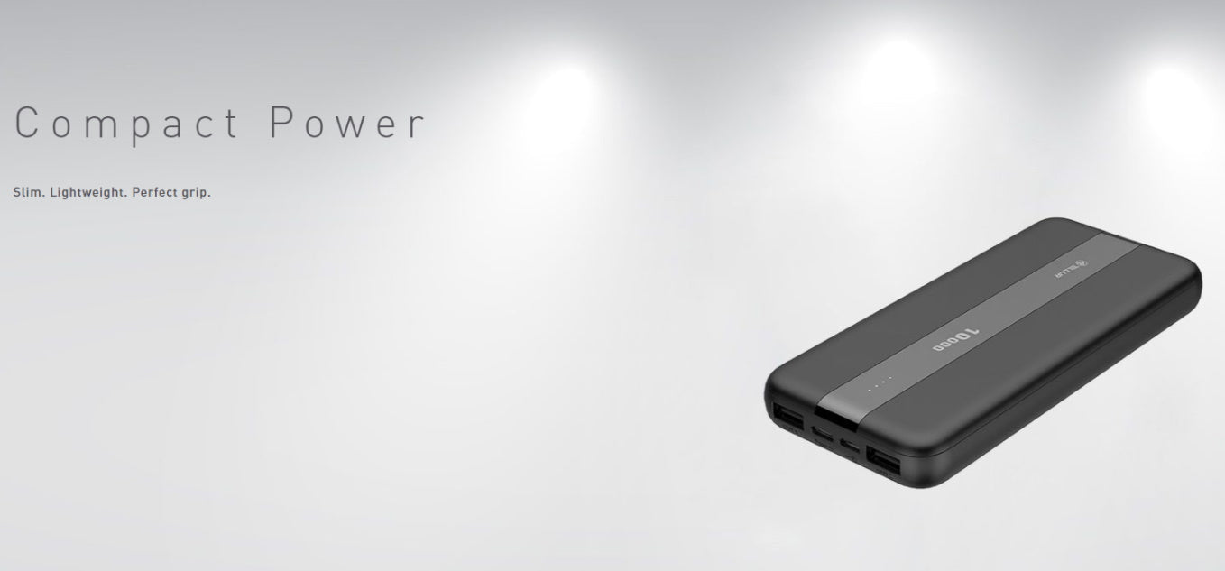 Tellur Powerbank PBC103 10.000mAh σε μαύρο χρώμα με 1x USB-C & 2x USB-A (TLL158301)