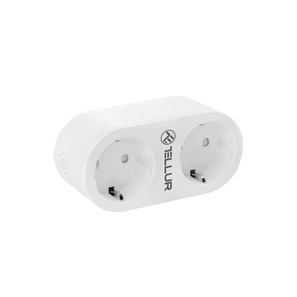 Tellur Smart WiFi AC Dual Plug Διπλή Εξωτερική Πρίζα Ρεύματος WiFi με Ένδειξη ενεργειακής κατανάλωσης σε λευκό χρώμα – PhoneBazaar