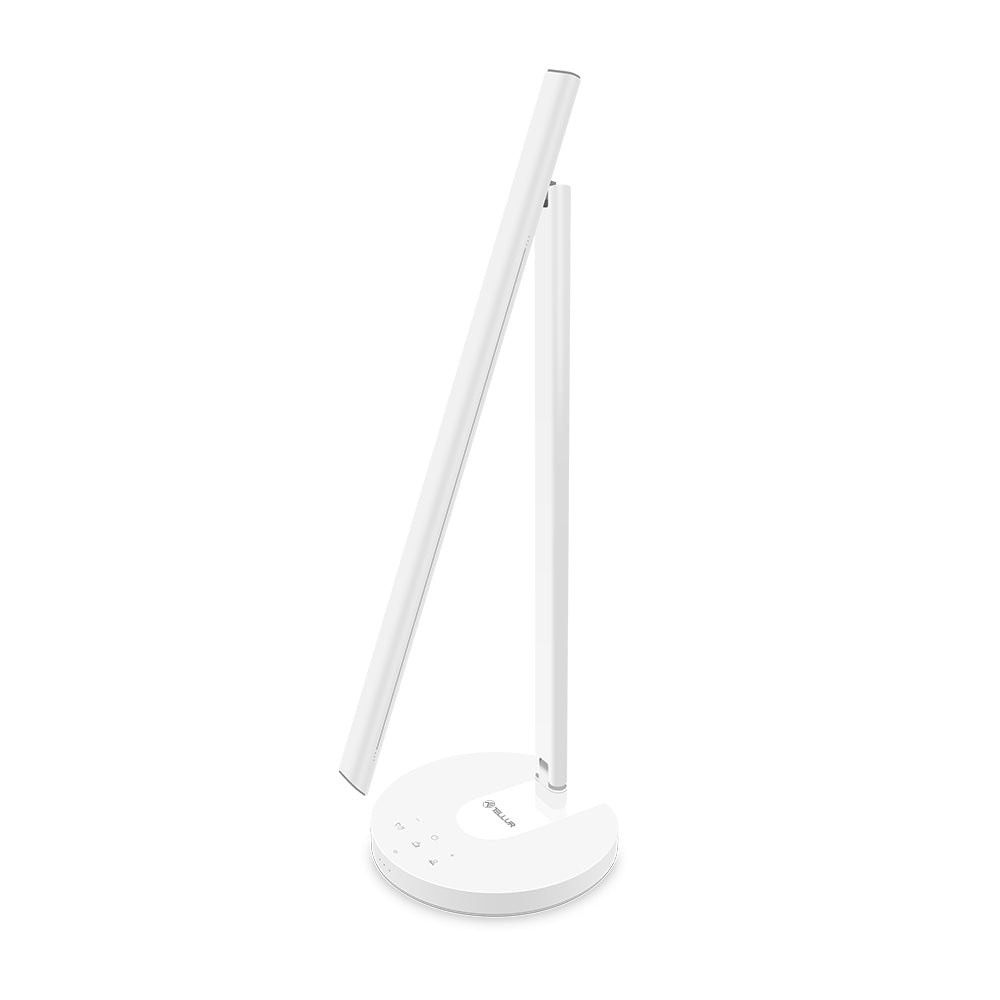 Tellur Smart WiFi Ρυθμιζόμενο φωτιστικό γραφείου 12W με υποστήριξη ασύρματης φόρτισης Qi 10W για smartphones (White/Warm) σε λευκό χρώμα