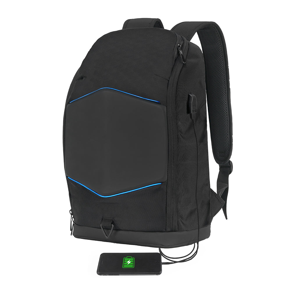 Tellur GlowPack Laptop Backpack Ευρύχωρο Backpack με LED λωρίδες φωτισμού και θήκη για laptop έως 15,6" – Black (TLL611282)