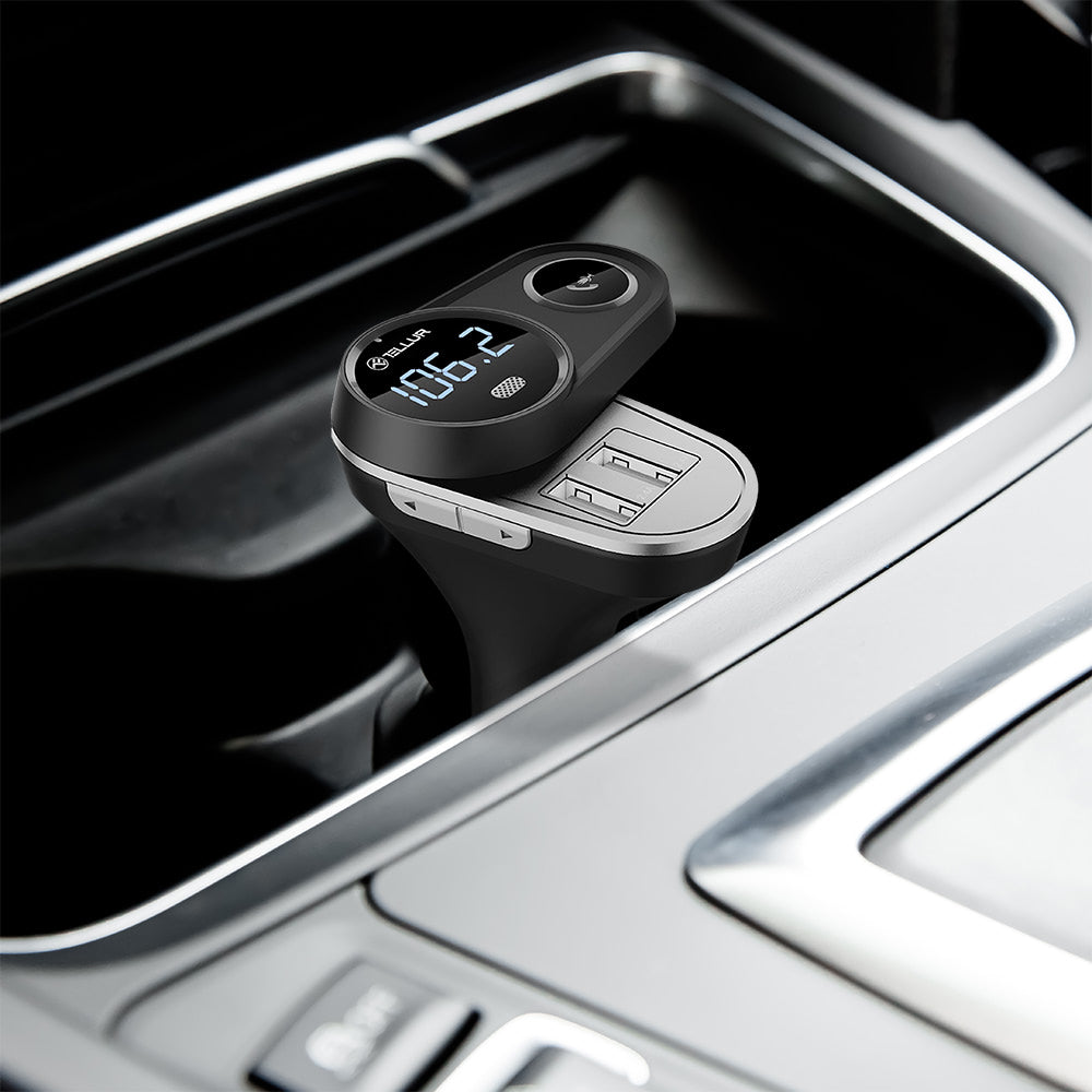 Tellur FMT‑B5 Bluetooth FM Transmitter Αυτοκινήτου με Διπλή USB & LED Ένδειξη Τάσης – Μαύρο