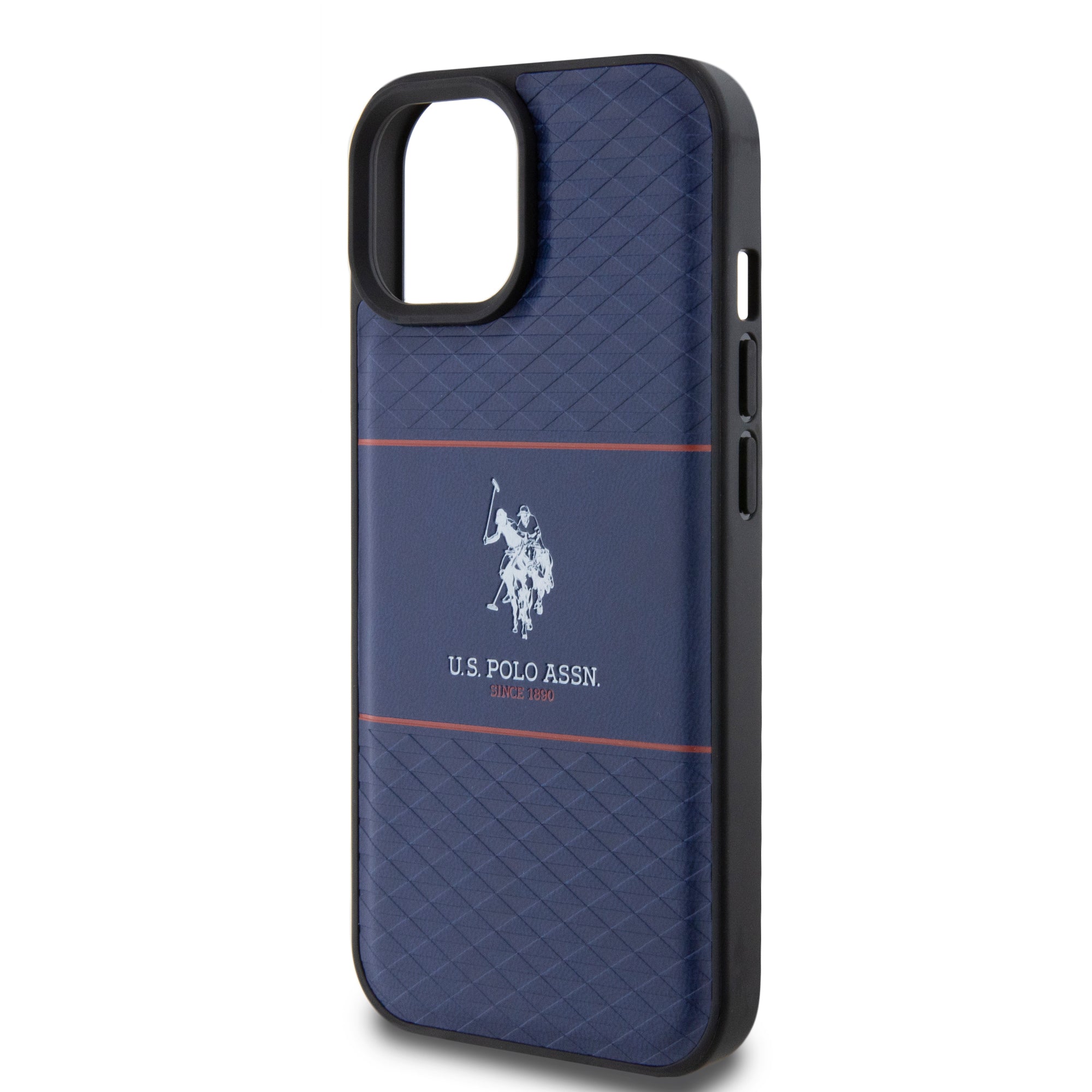 U.S. Polo Assn. HC PU Pattern Stripe – Θήκη προστασίας από σιλικόνη iPhone 15 (Navy – USHCP15SPTRV)
