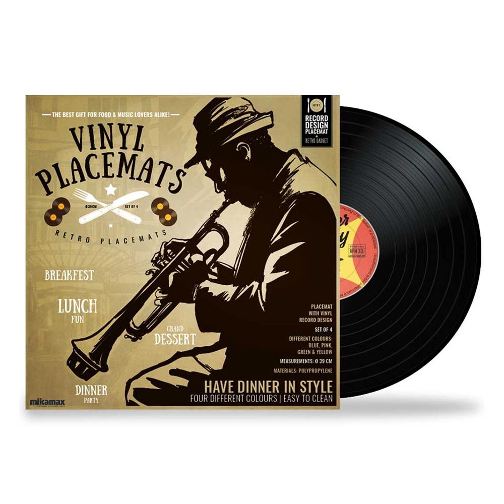 Vinyl Placemats - Σουπλά Βινυλίου - Σετ 4 Τεμαχίων για Λάτρεις της Μουσικής