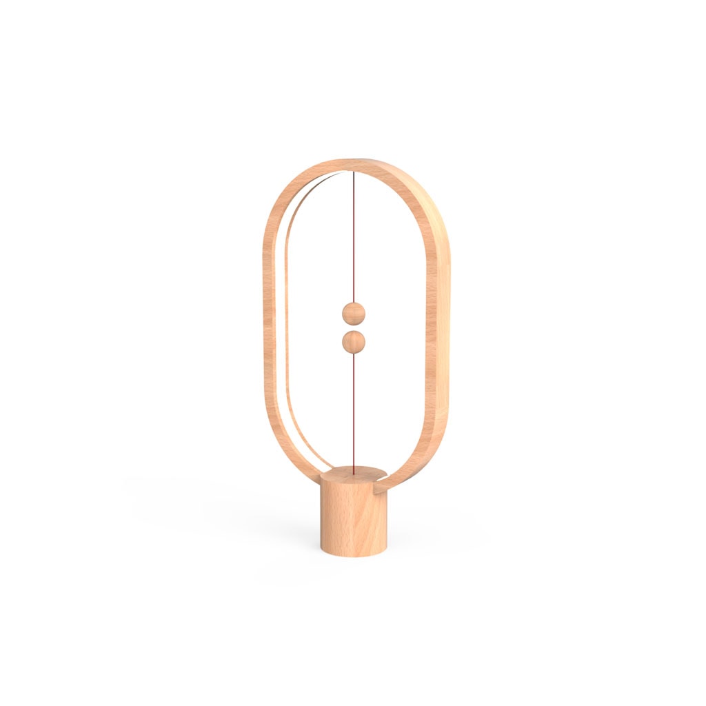 Designnest Heng Balance |Wooden Lamp Ellipse| Διακοσμητική λάμπα με μαγνητικό διακόπτη (Light Wood)
