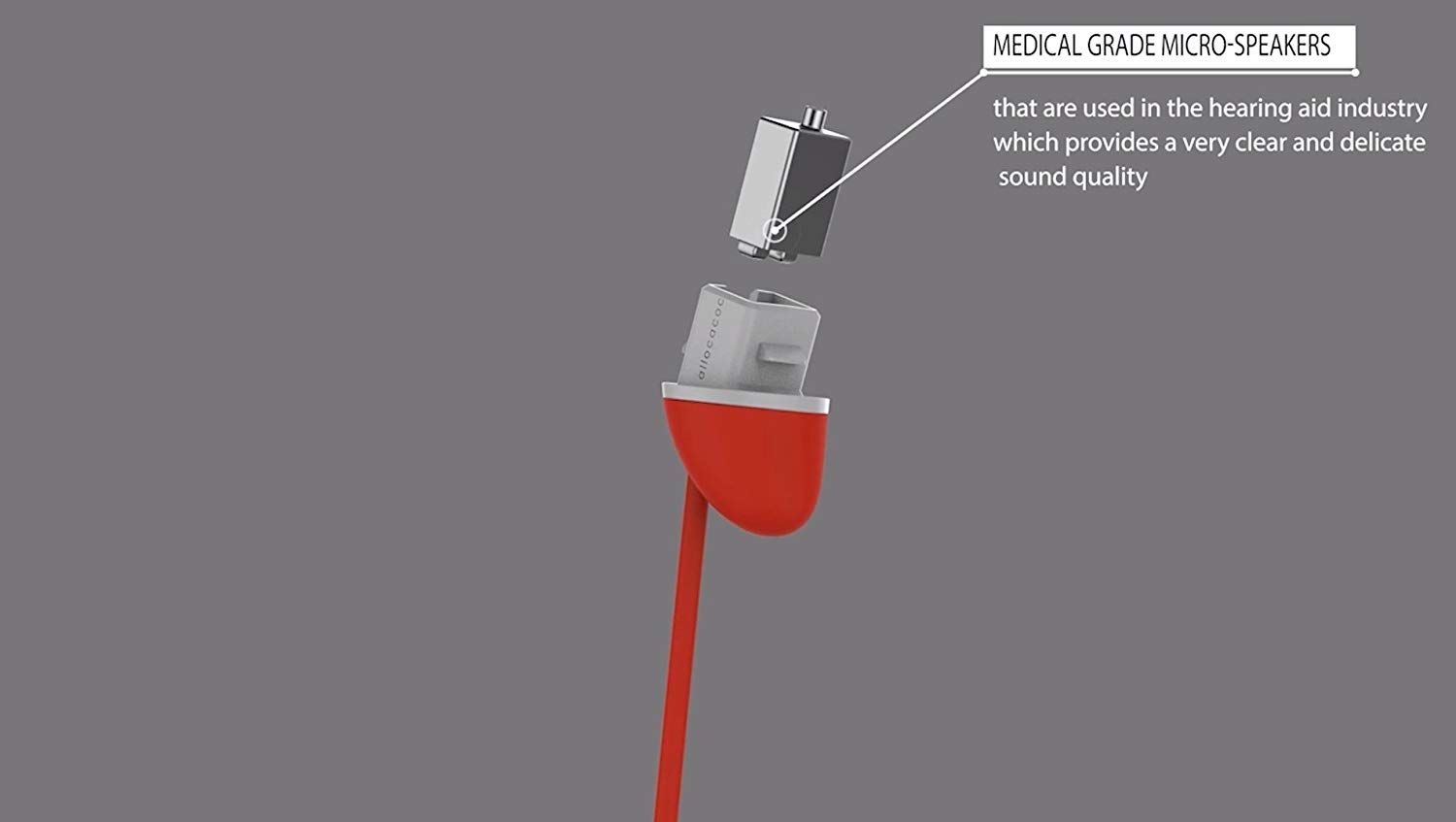 DesignNest earBeans |Bass| Ελαφριά ακουστικά σε σχήμα φασολιού με υποδοχή Lightning (γκρι)