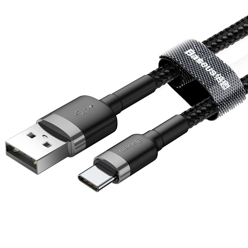 Καλώδιο Baseus Cafule Usb-A Σε Usb-C 1M 3A Qc 3.0 – Μαύρο Και Γκρι – Θήκη για κινητό από το PhoneBazaar.gr