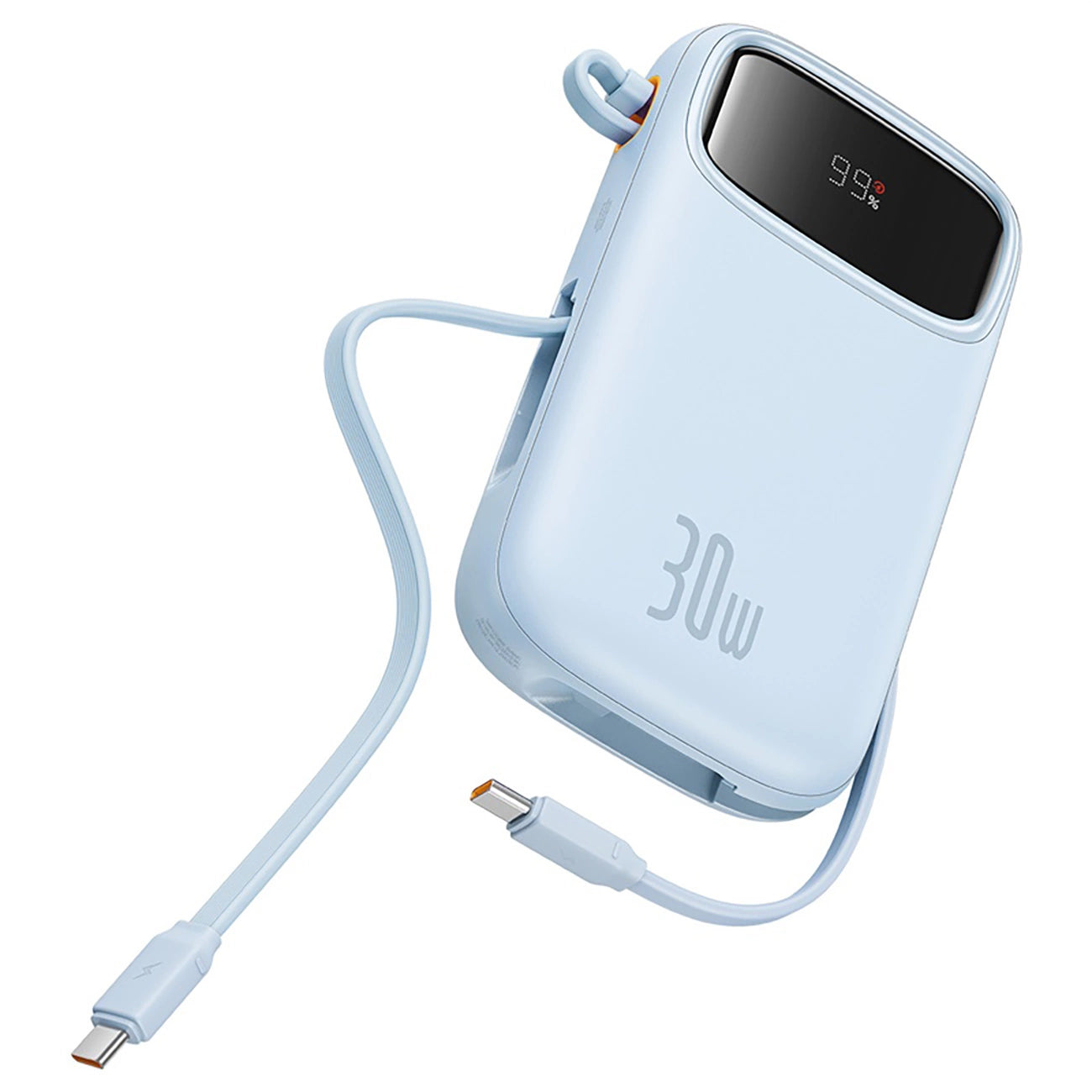 Baseus QPow 2 Powerbank 10.000mAh 30W με Ενσωματωμένα Καλώδια USB-C – Μπλε