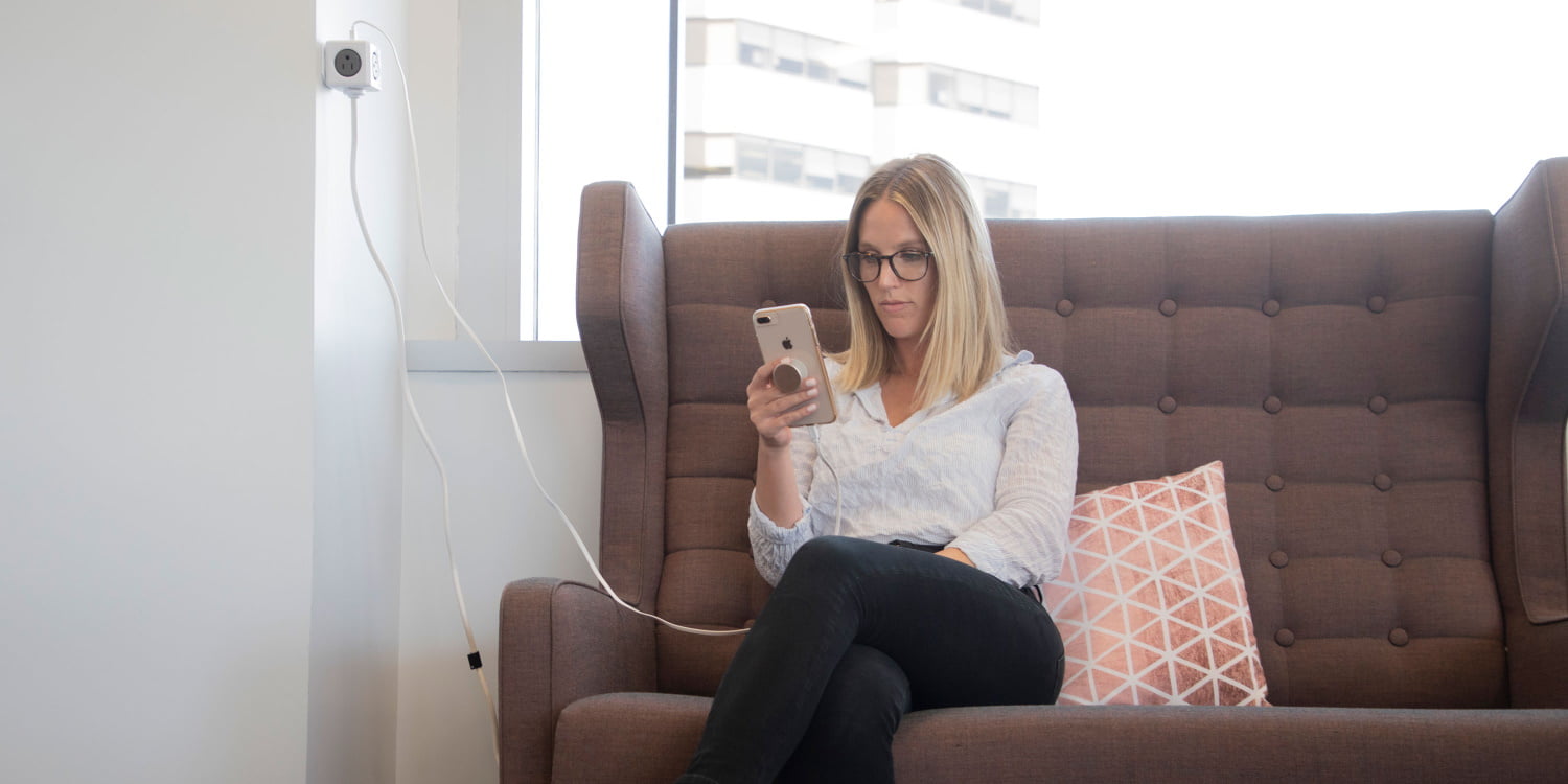 Allocacoc® PowerCube |Extended Duo USB A+C| Πολύπριζο 4 θέσεων & 1xUSB/1xUSB-C με καλώδιο επέκτασης 1,5 μέτρo - Γκρι - 10436/DEEUAC