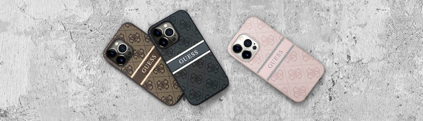 Guess "4G Logo Collection" Printed Stripe Θήκη προστασίας από δερματίνη – iPhone 13 Pro (Καφέ)